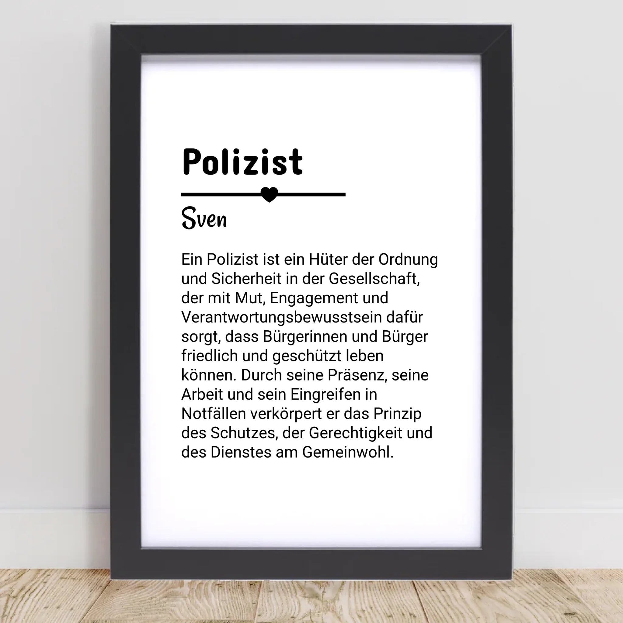 Polizist Definition Poster Geschenk personalisiert - Cantty