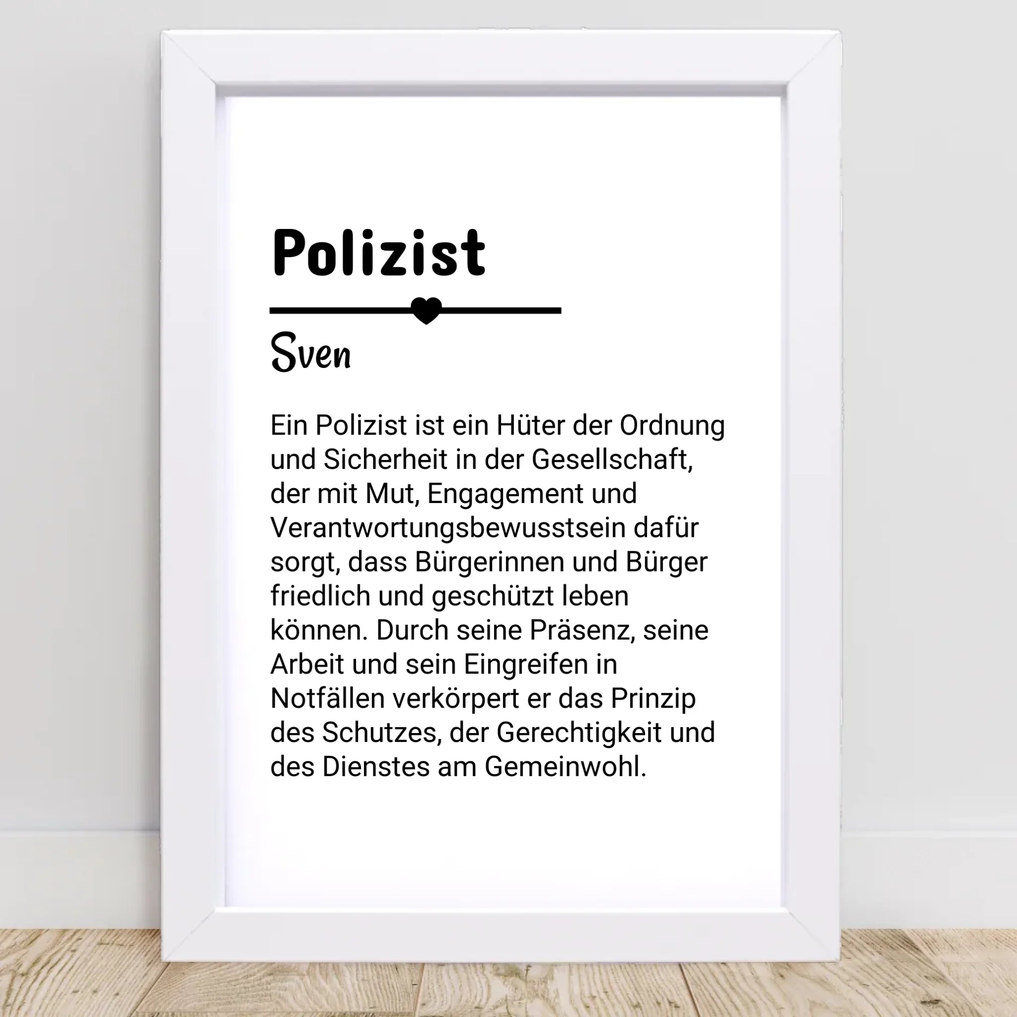 Polizist Definition Poster Geschenk personalisiert - Cantty