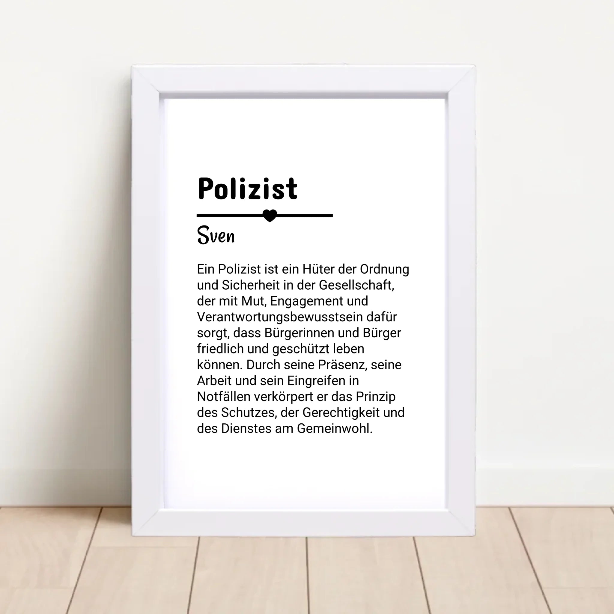 Polizist Definition Poster Geschenk personalisiert - Cantty