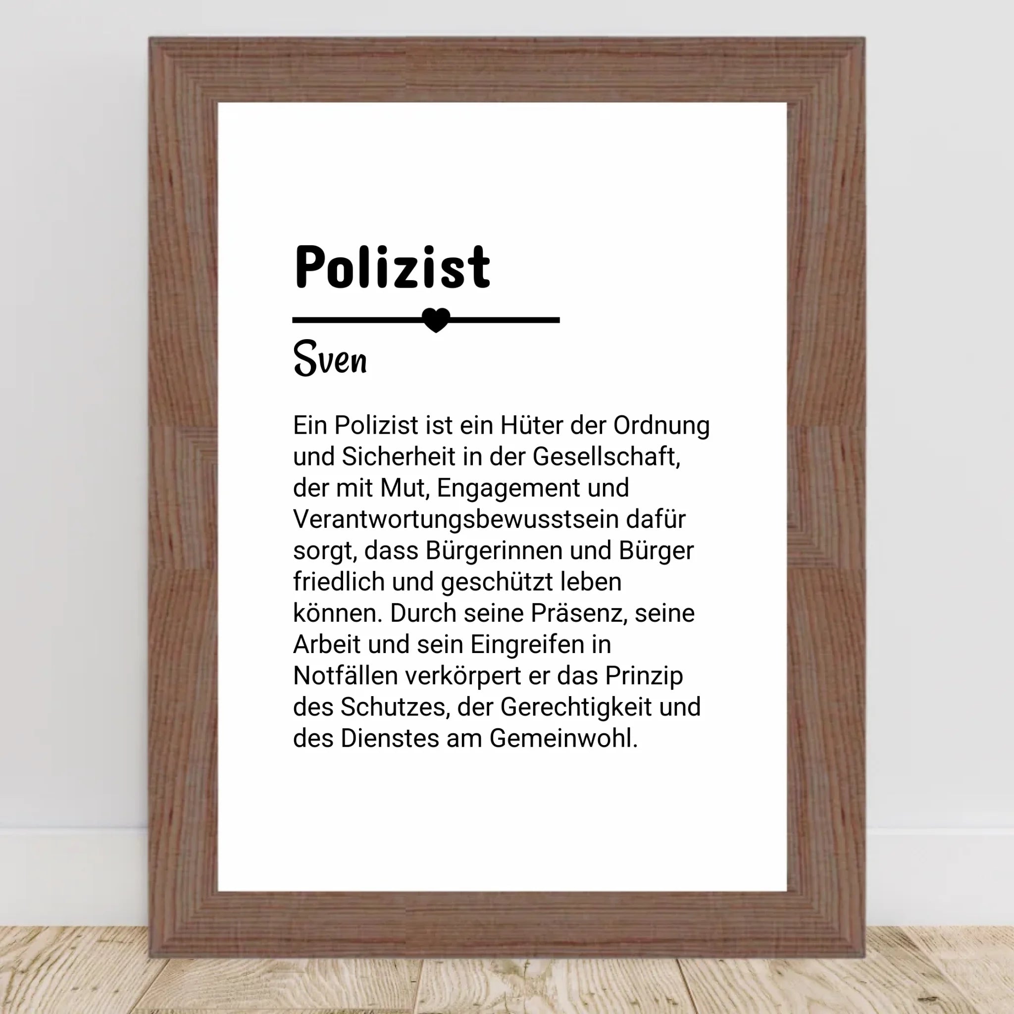 Polizist Definition Poster Geschenk personalisiert - Cantty