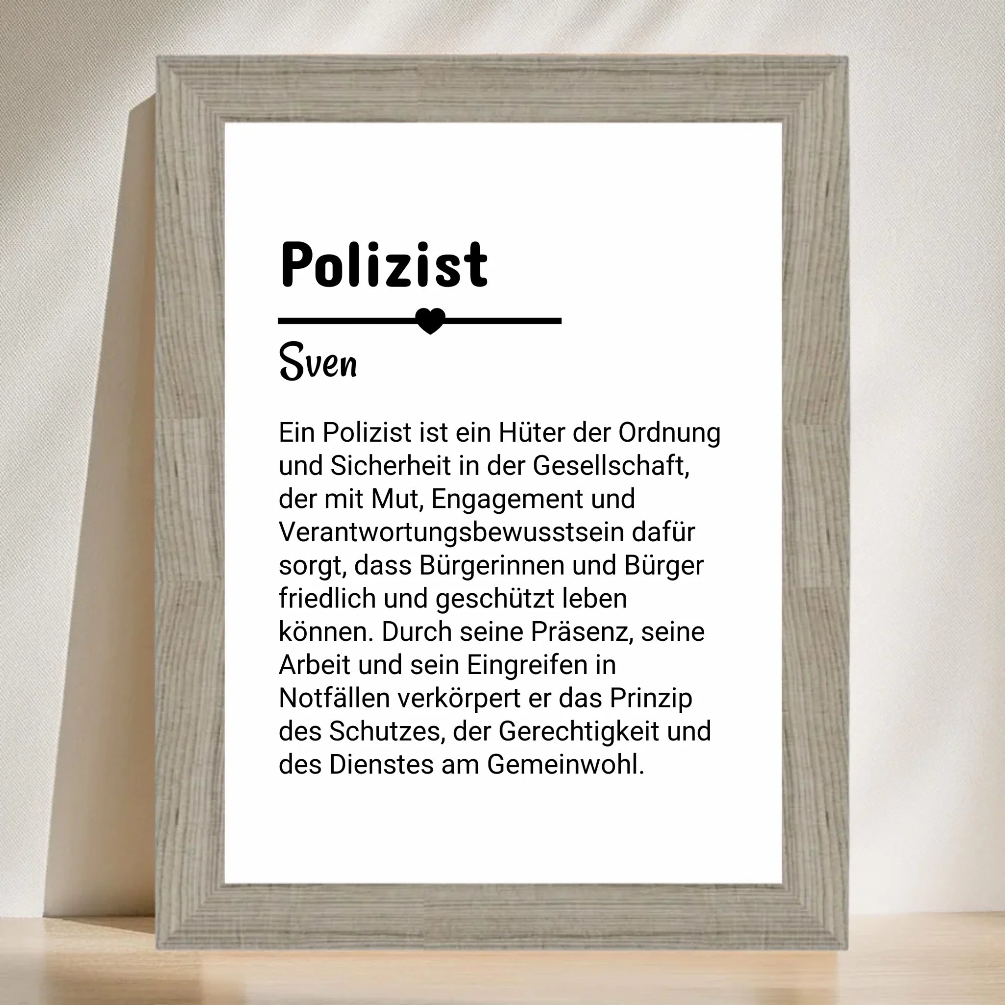 Polizist Definition Poster Geschenk personalisiert - Cantty