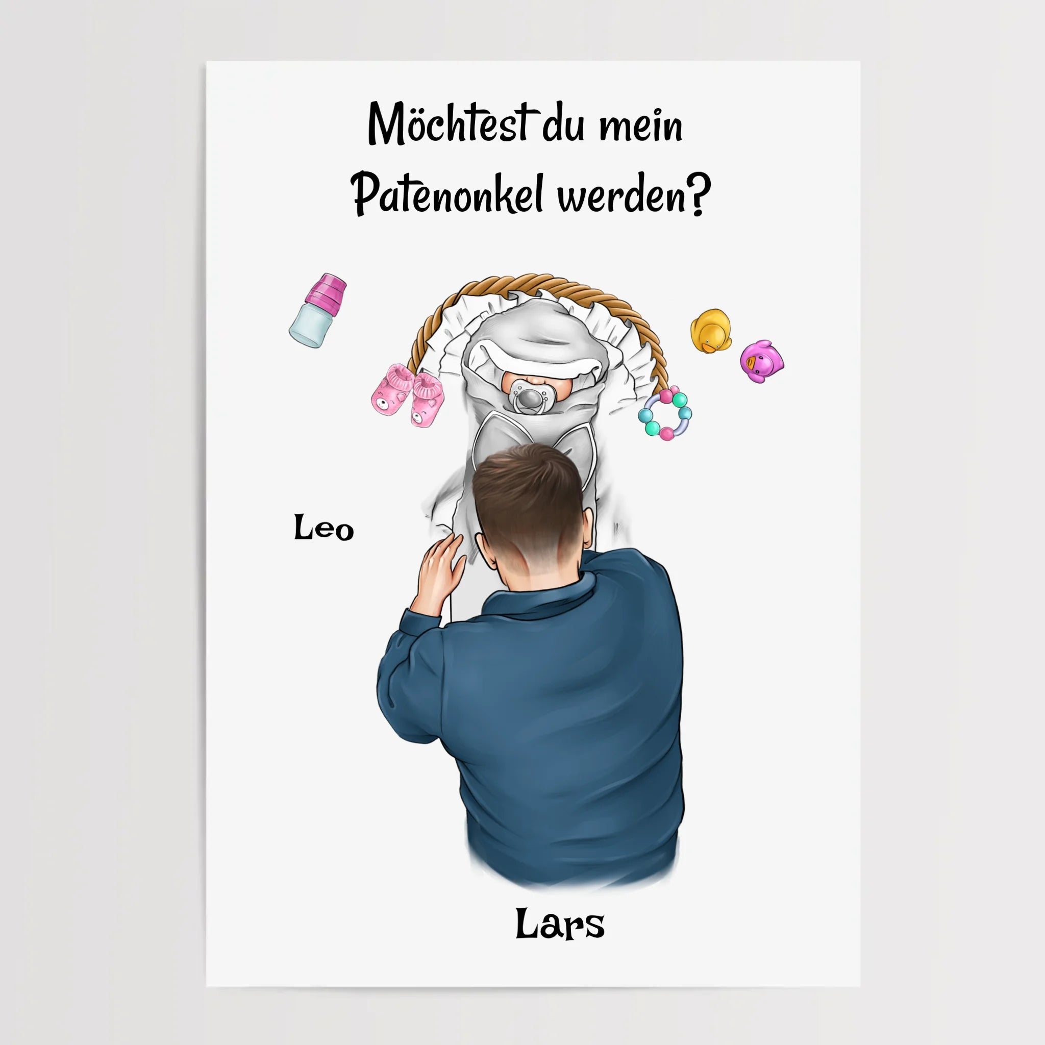 Patenonkel fragen Poster Geschenk personalisiert - Cantty