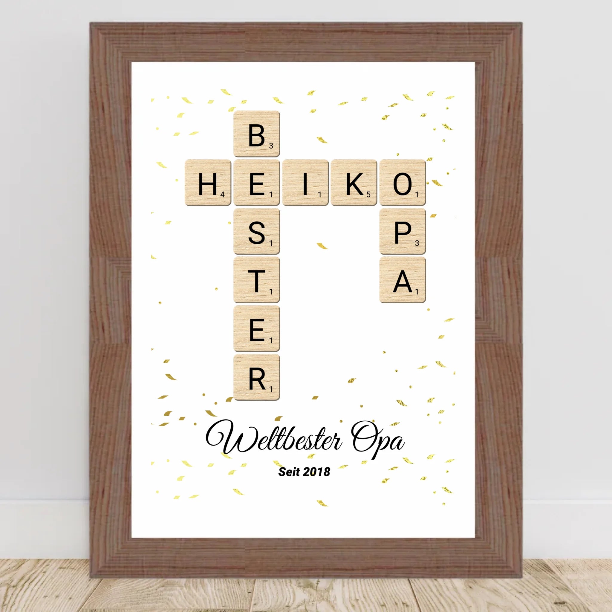Geschenk für Opa Scrabble Wort Poster personalisierbar - Cantty