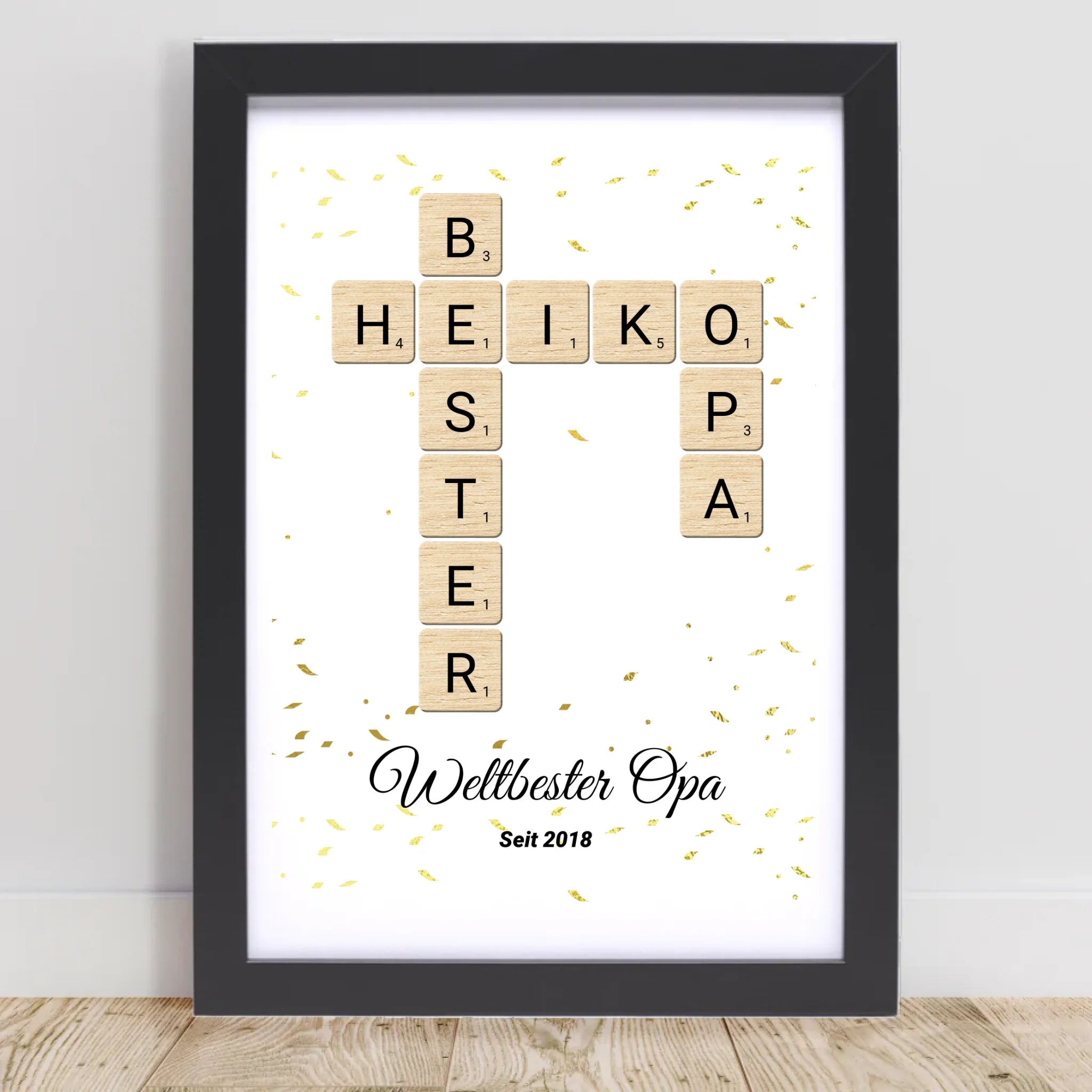 Geschenk für Opa Scrabble Wort Poster personalisierbar - Cantty