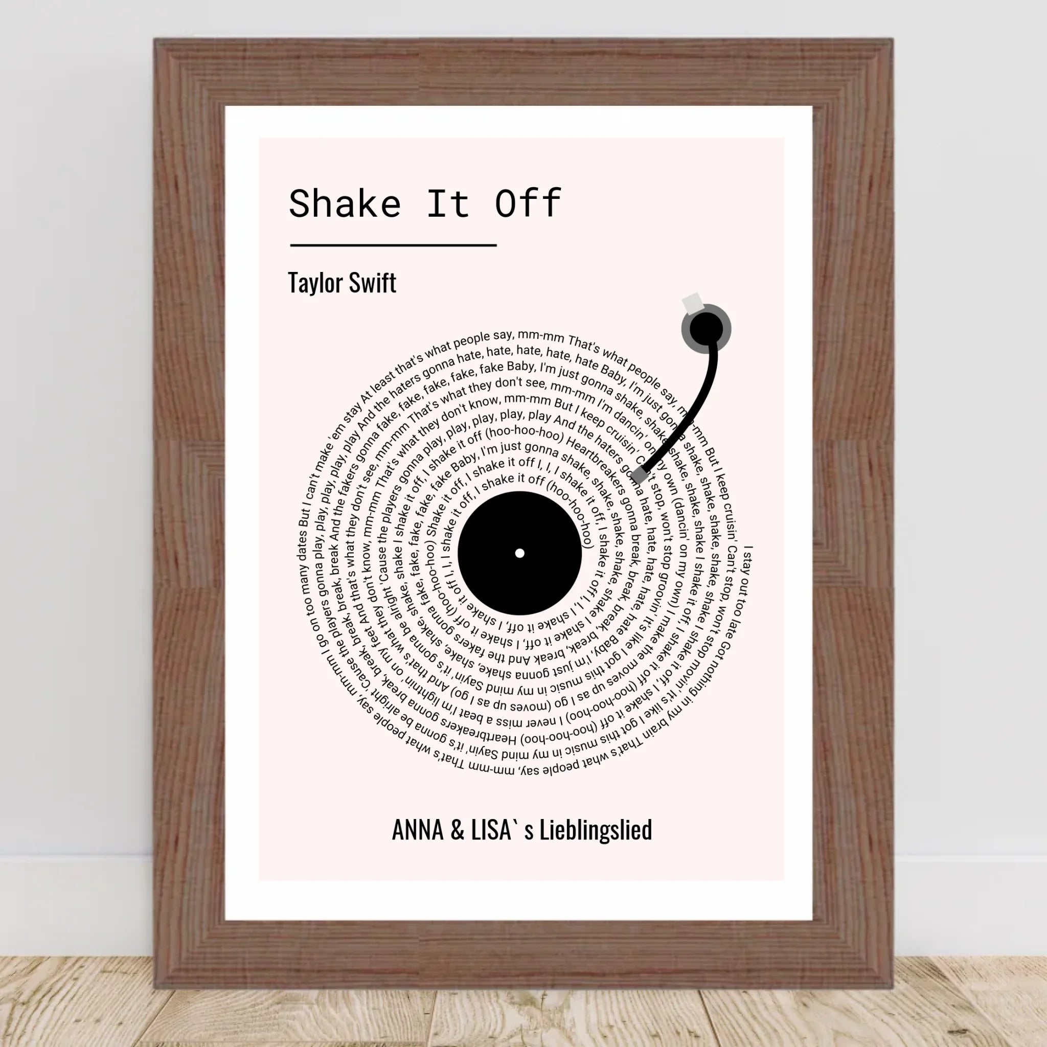 Beste Freundin Weihnachtsgeschenk Songtext Poster mit Bilderrahmen - Cantty