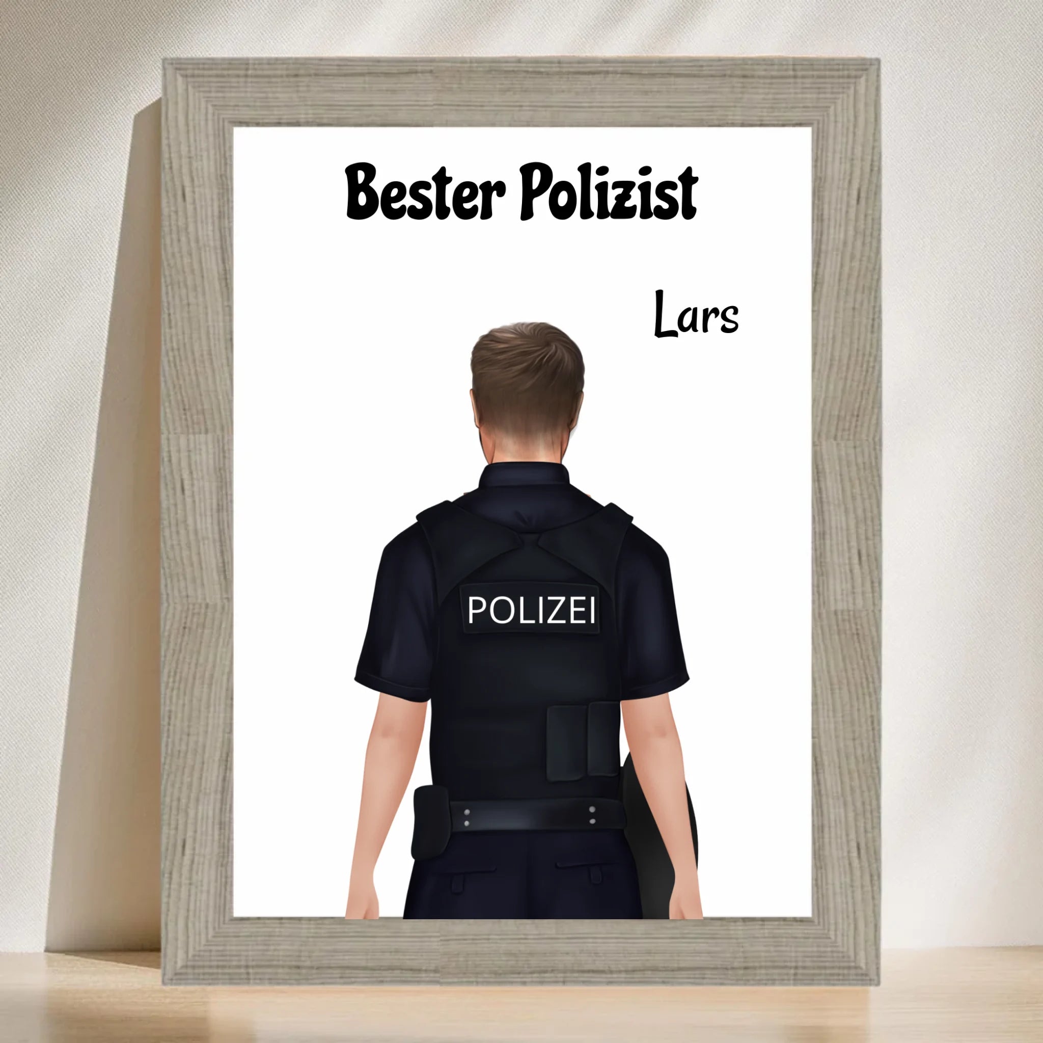 Personalisiertes Polizei Mann Bild Geschenk individuell gestalten - Cantty
