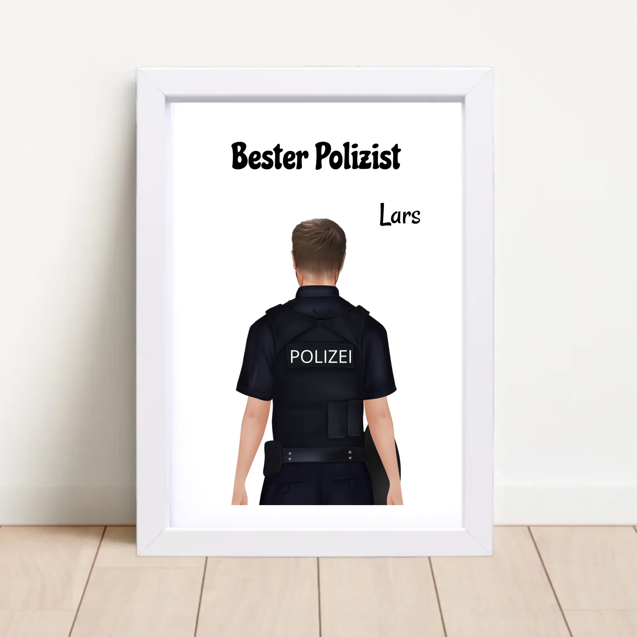 Personalisiertes Polizei Mann Bild Geschenk individuell gestalten - Cantty