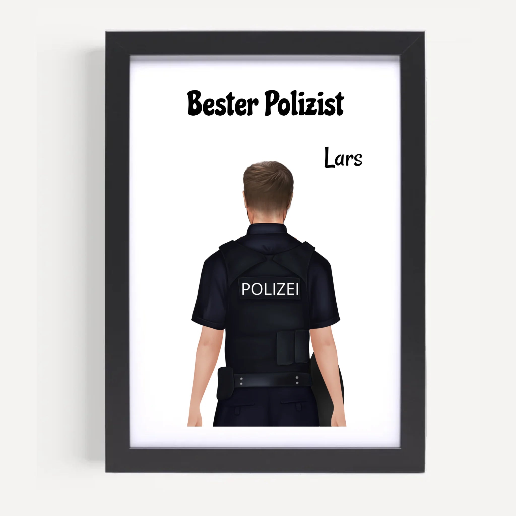 Personalisiertes Polizei Mann Bild Geschenk individuell gestalten - Cantty