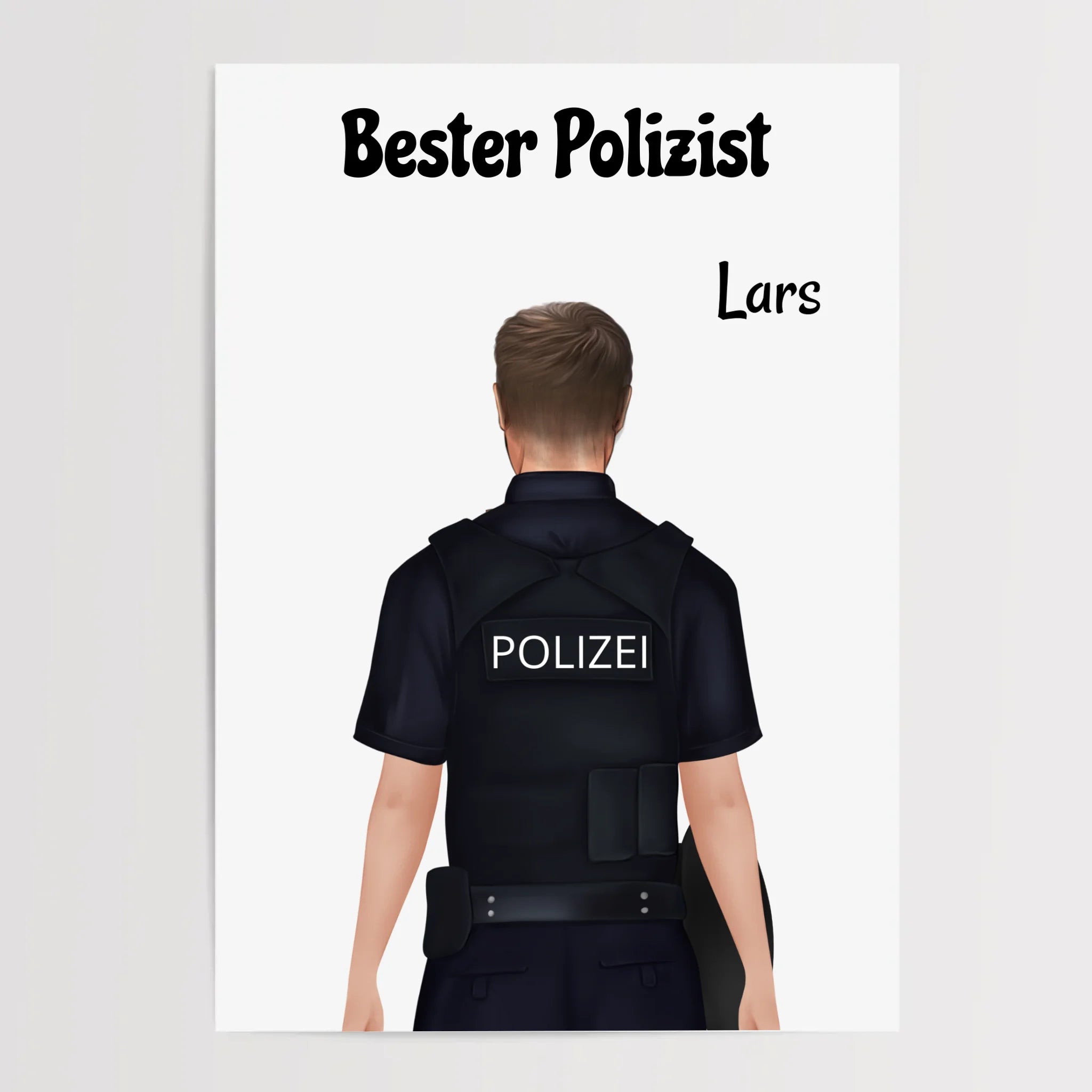 Personalisiertes Polizei Mann Bild Geschenk individuell gestalten - Cantty
