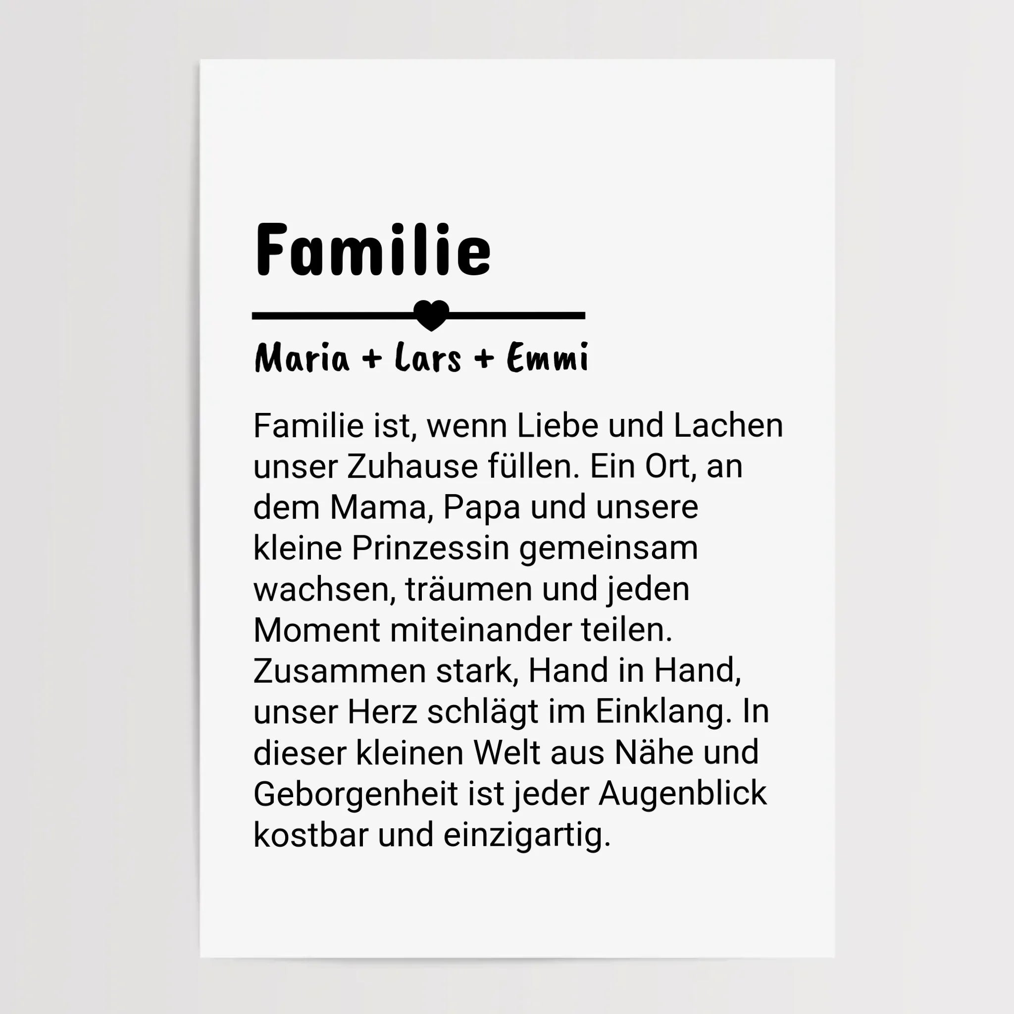 Familie Definition Poster personalisiert selber gestalten - Cantty