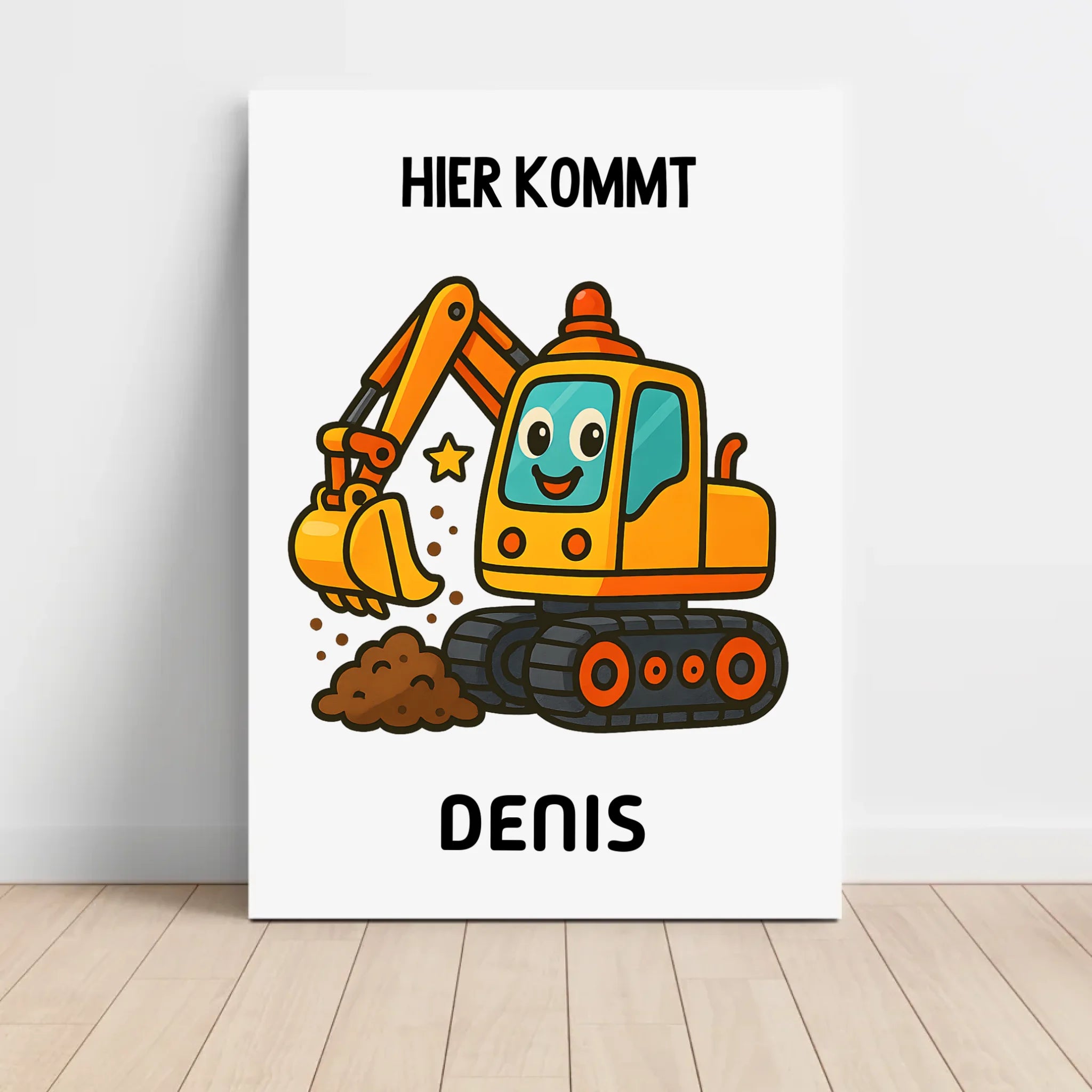 Bagger Poster für Kind mit Name - Cantty