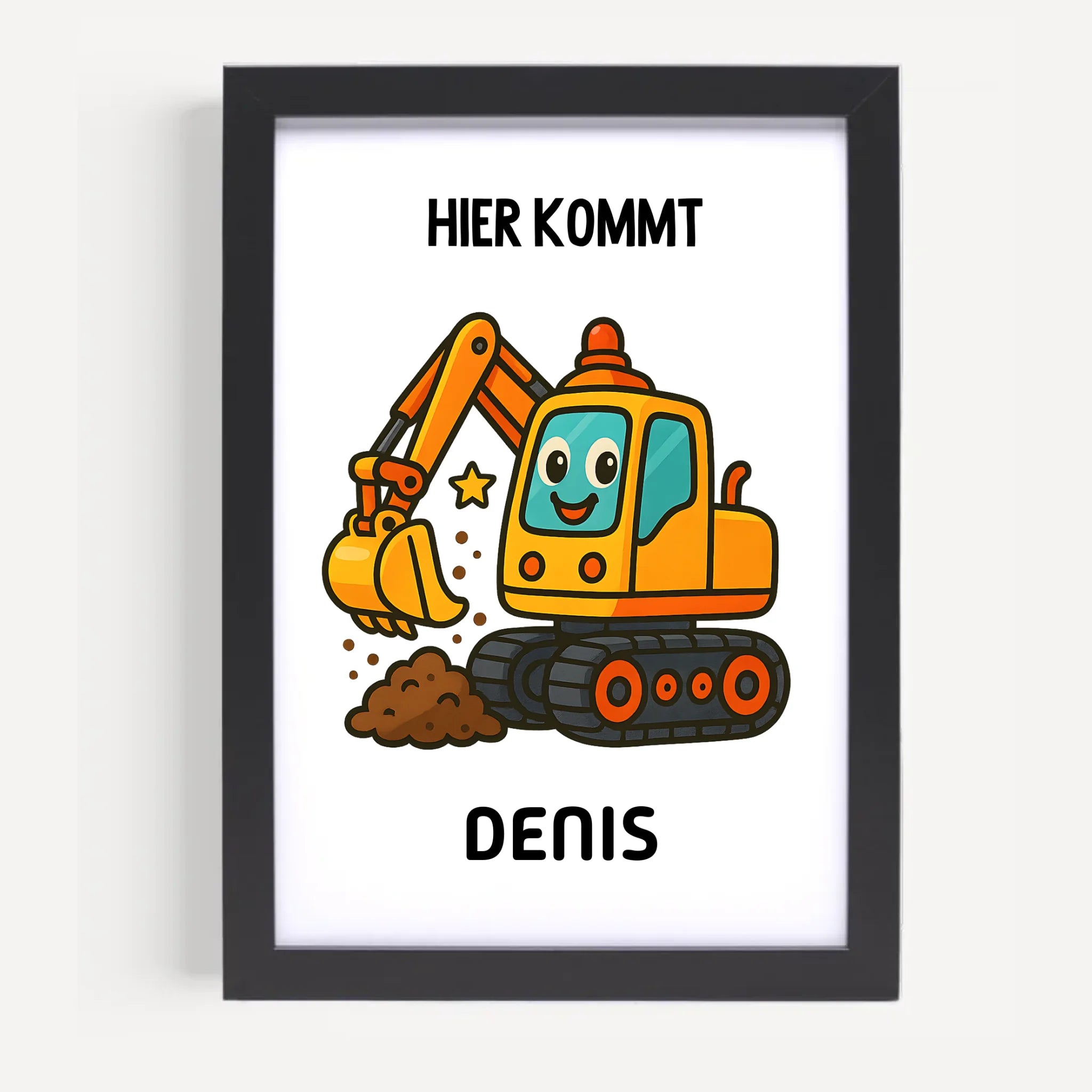 Bagger Poster für Kind mit Name - Cantty
