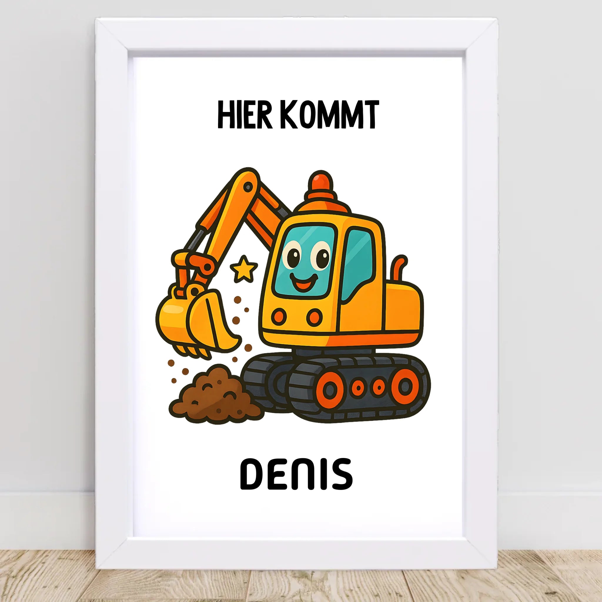 Bagger Poster für Kind mit Name - Cantty