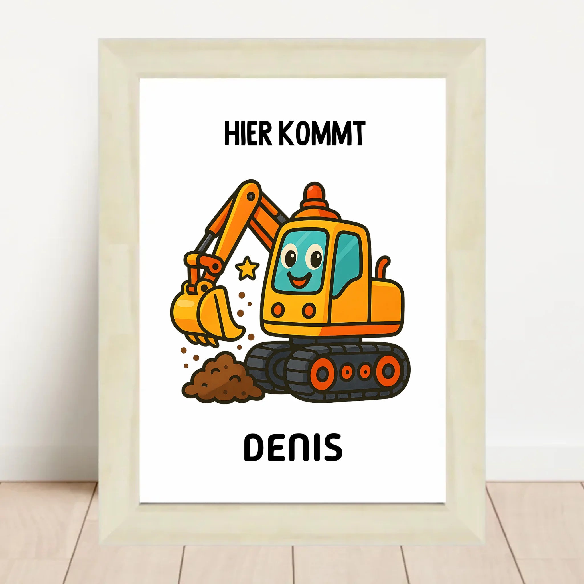 Bagger Poster für Kind mit Name - Cantty