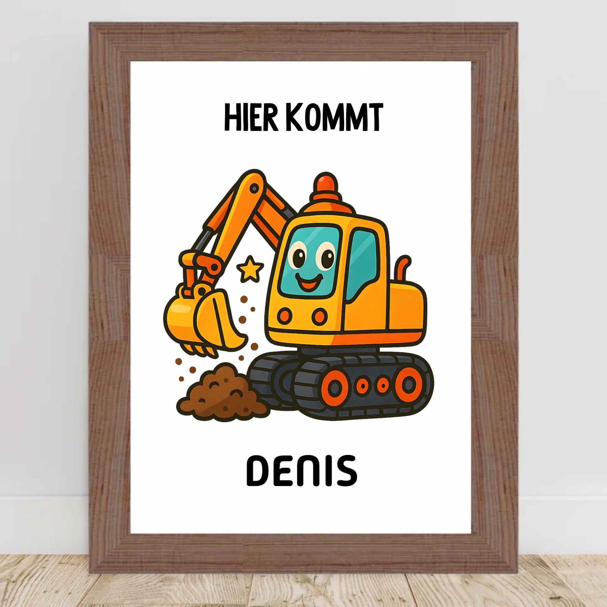 Bagger Poster für Kind mit Name - Cantty