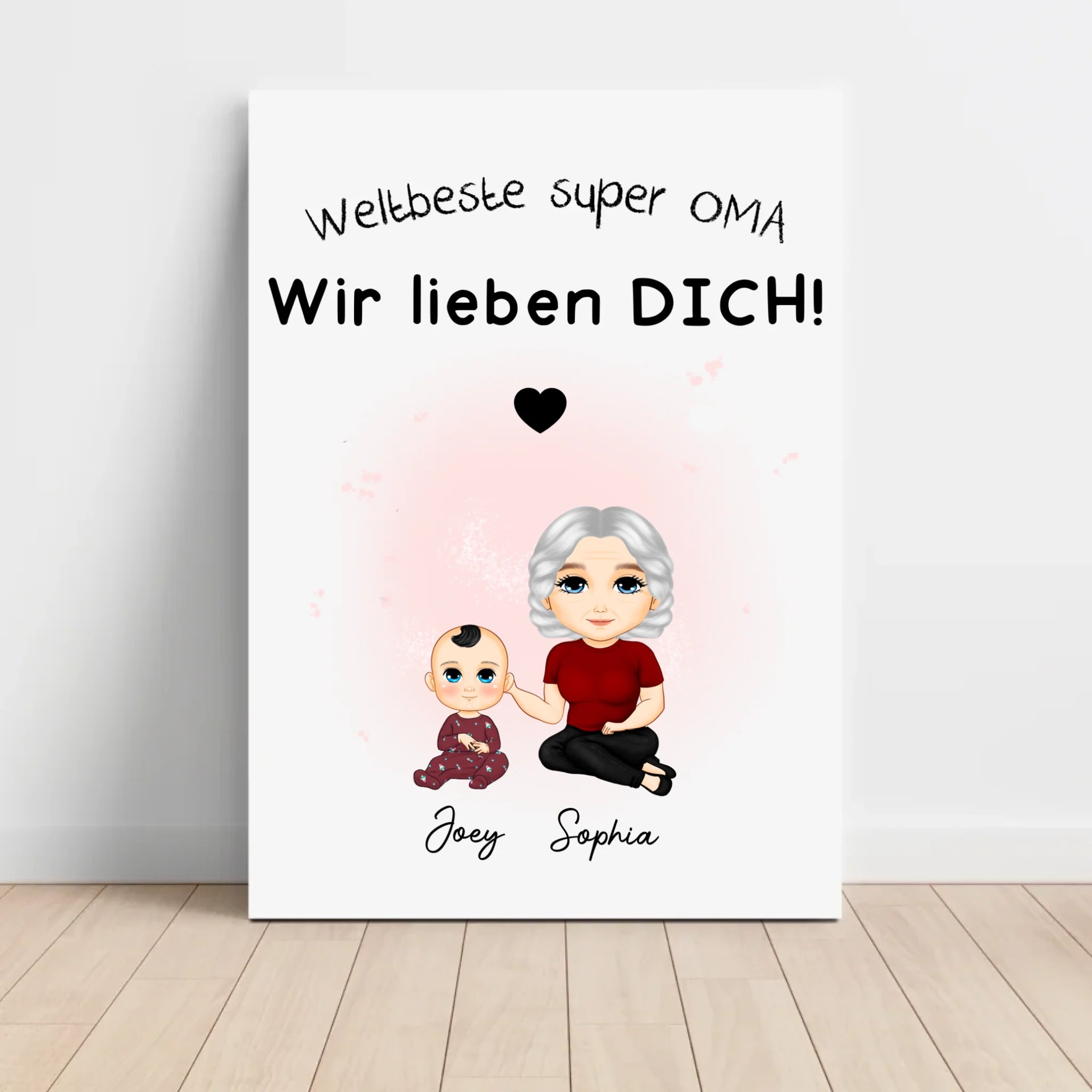 Oma Enkelkind Geschenk: Personalisiertes Poster mit Cartoon Motive - Cantty