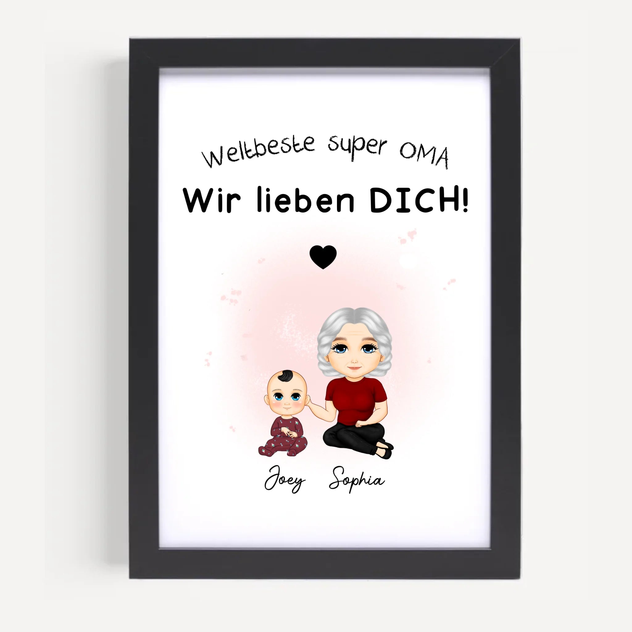 Oma Enkelkind Geschenk: Personalisiertes Poster mit Cartoon Motive - Cantty