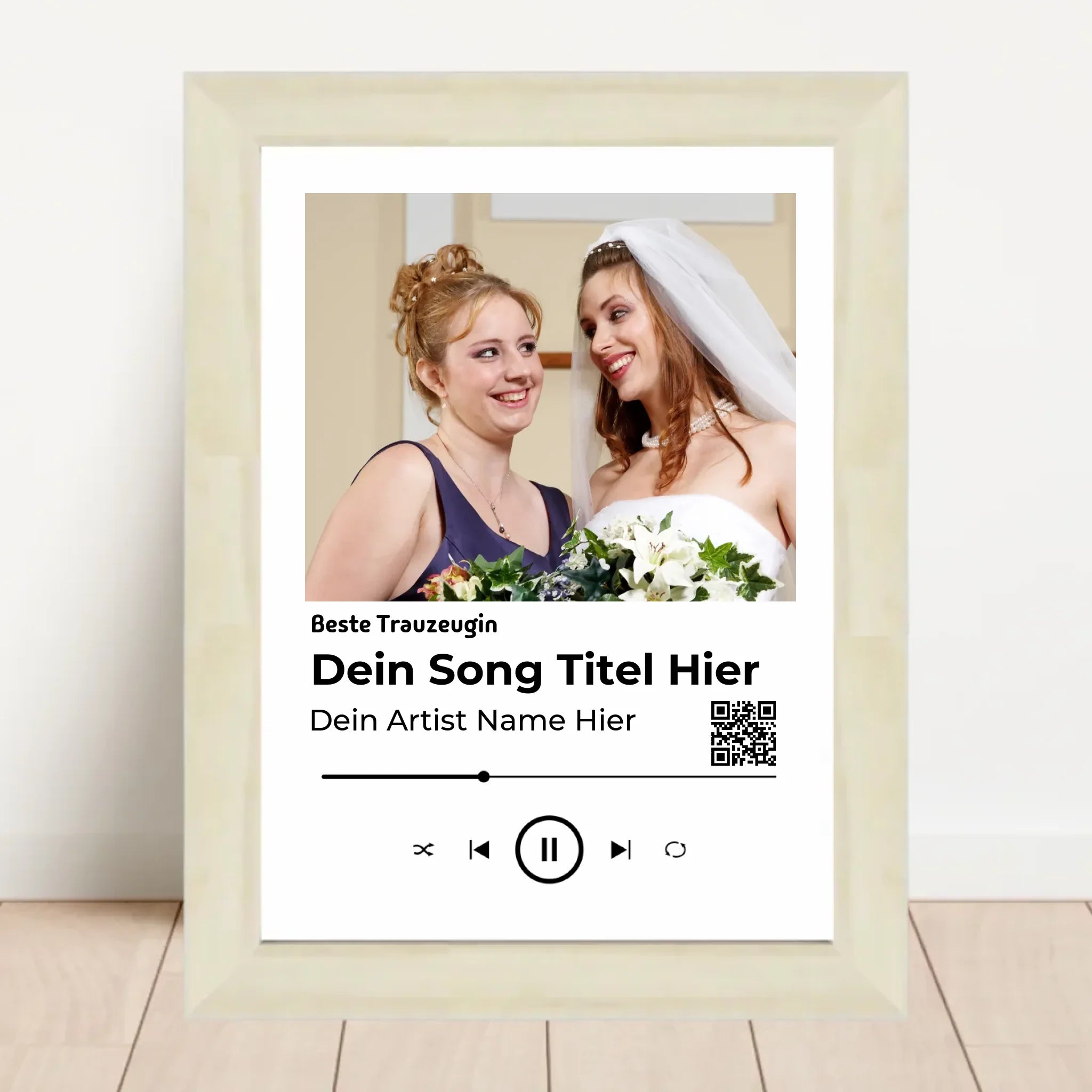Trauzeugin Geschenk nach der Hochzeit: Lieblingssong Foto Poster - Cantty