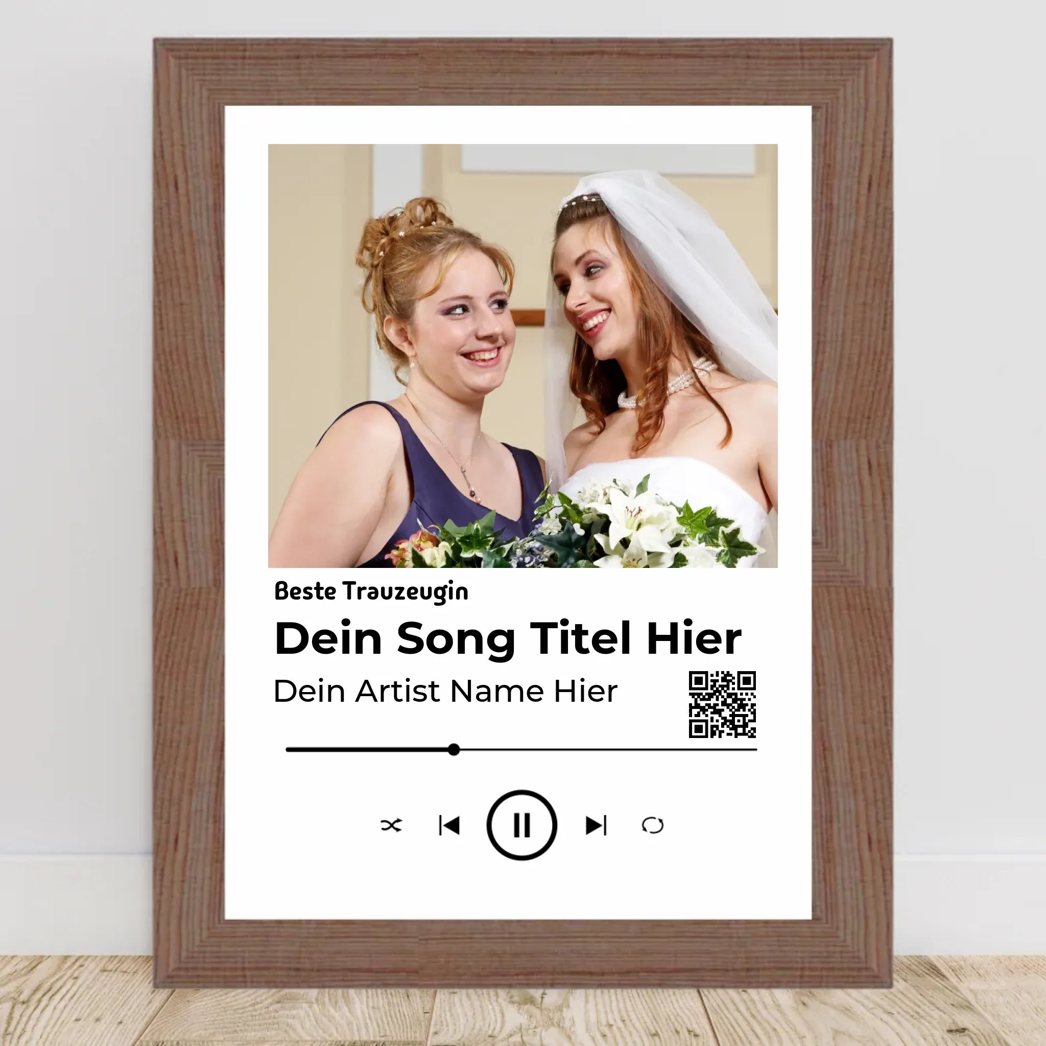 Trauzeugin Geschenk nach der Hochzeit: Lieblingssong Foto Poster - Cantty