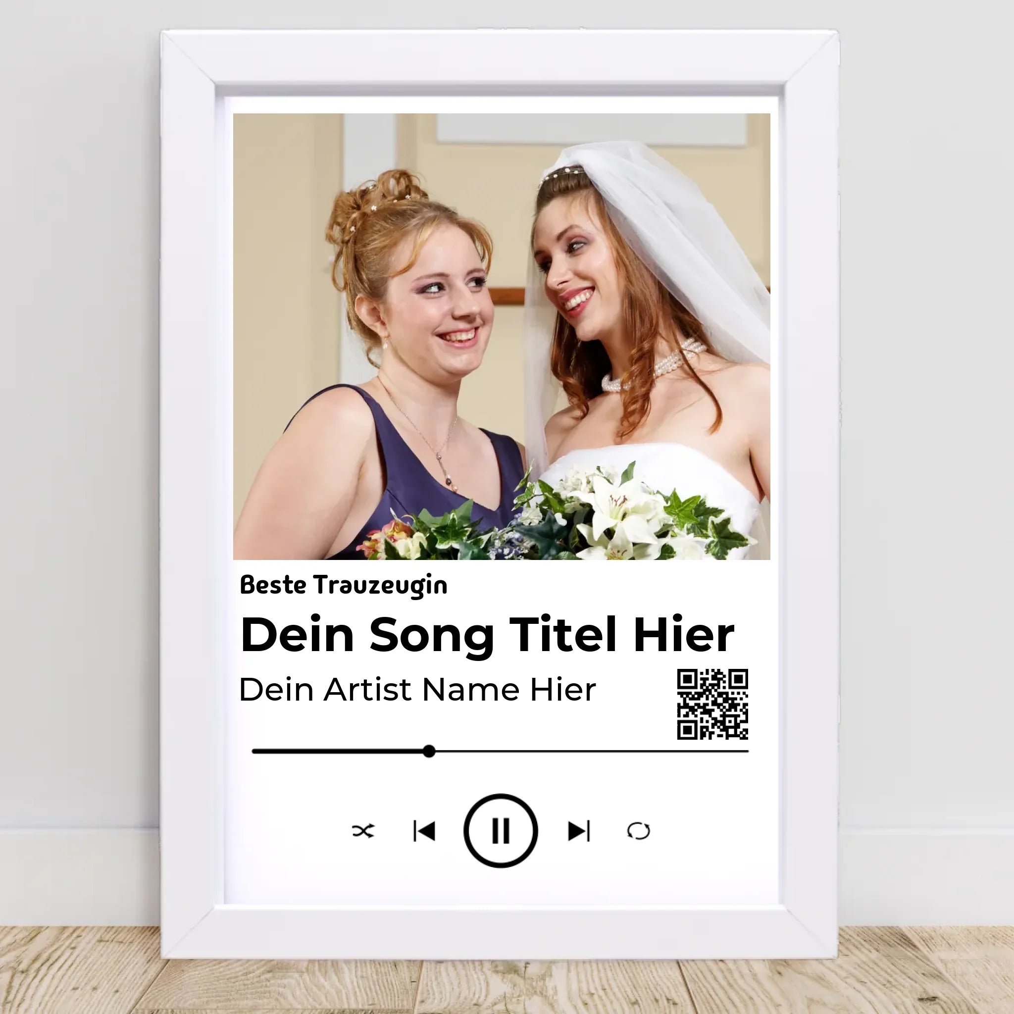 Trauzeugin Geschenk nach der Hochzeit: Lieblingssong Foto Poster - Cantty