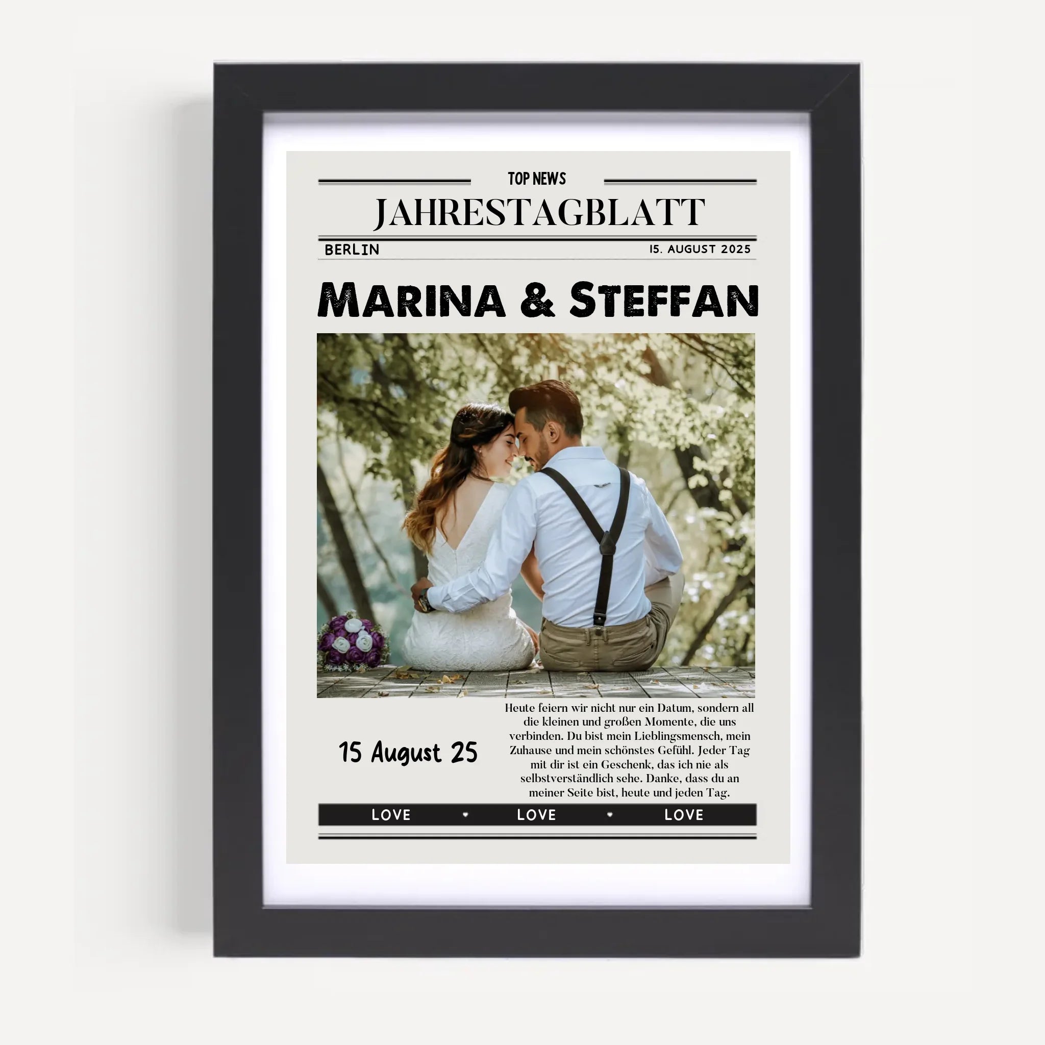Paar Jahrestag Zeitung Geschenk mit Foto - Cantty
