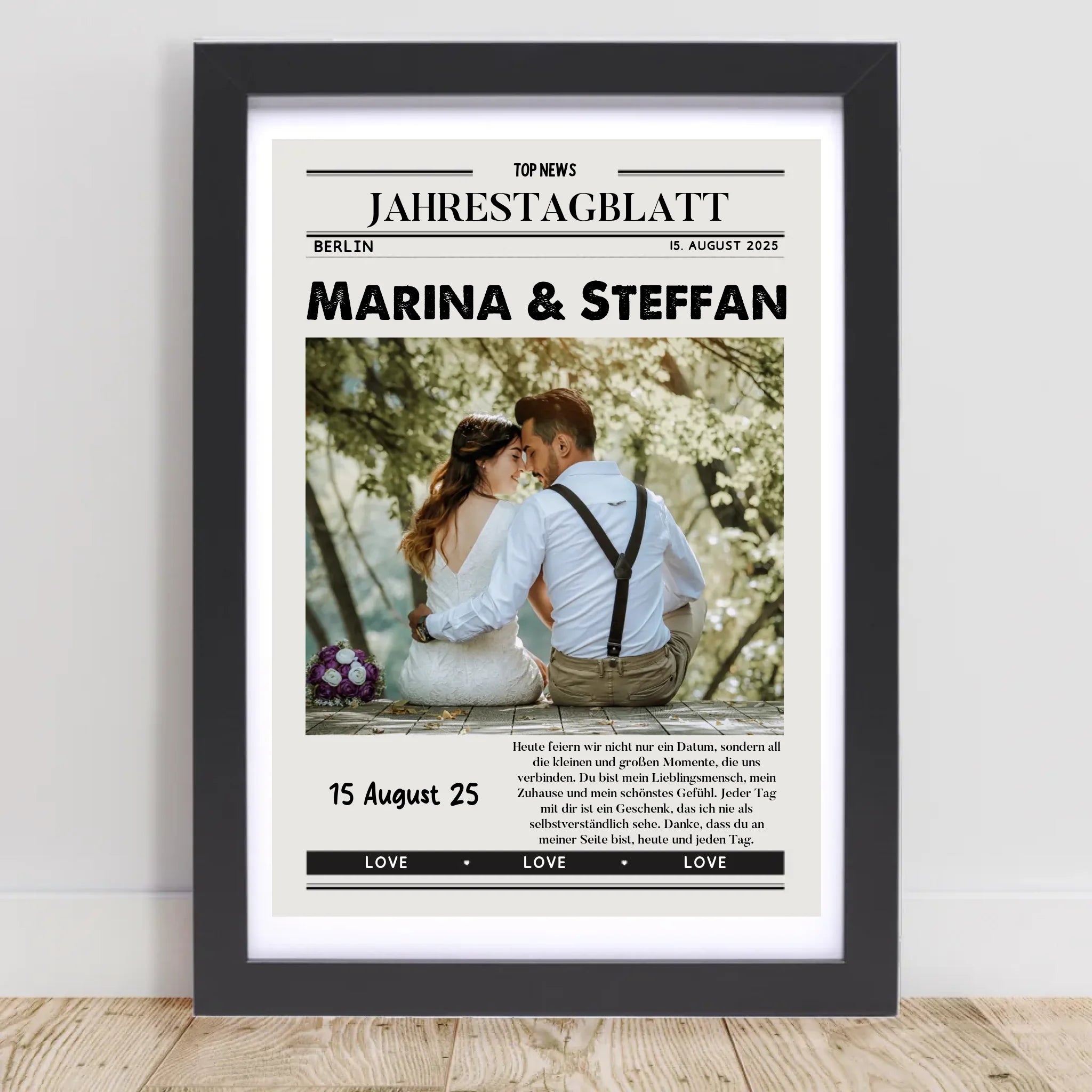 Paar Jahrestag Zeitung Geschenk mit Foto - Cantty