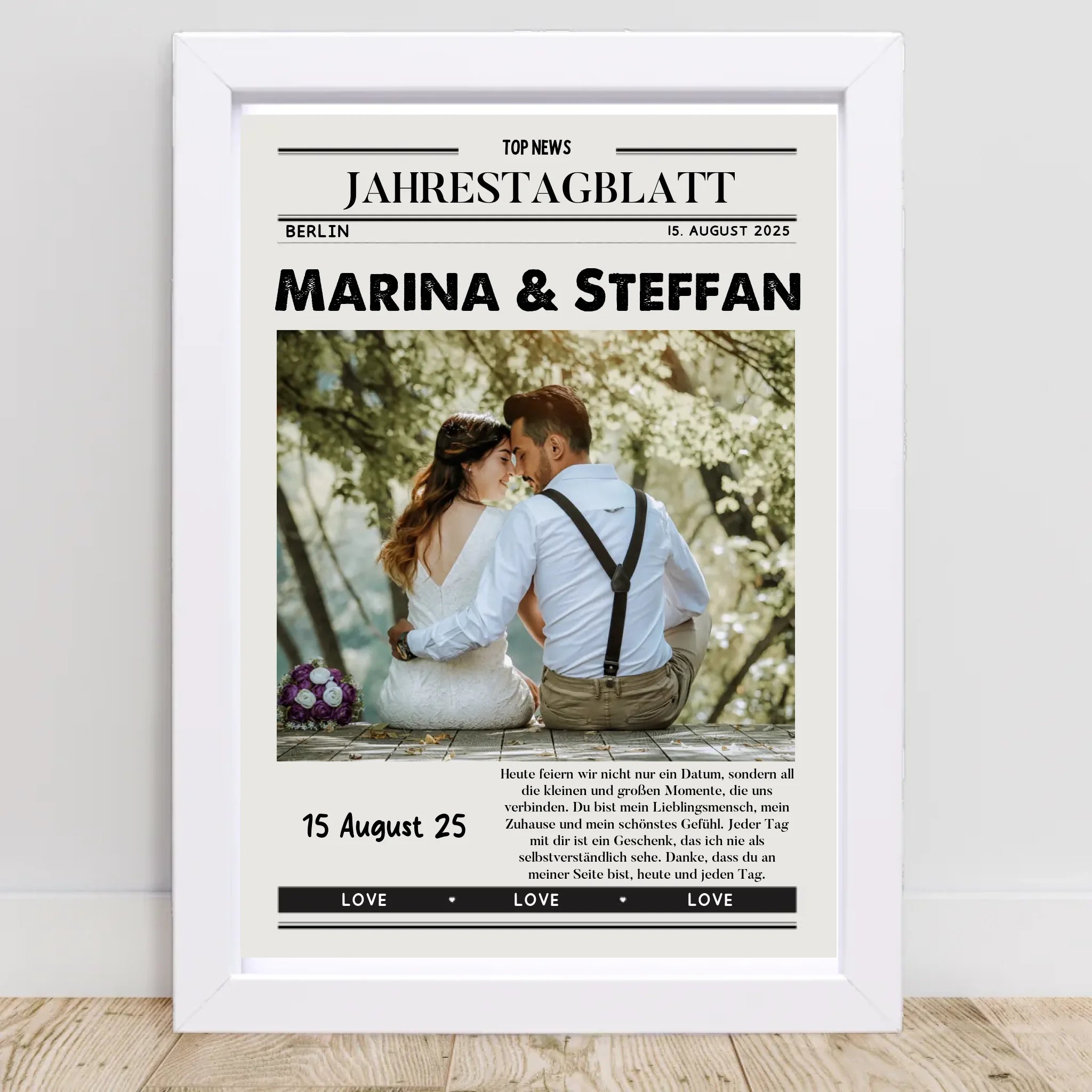Paar Jahrestag Zeitung Geschenk mit Foto - Cantty