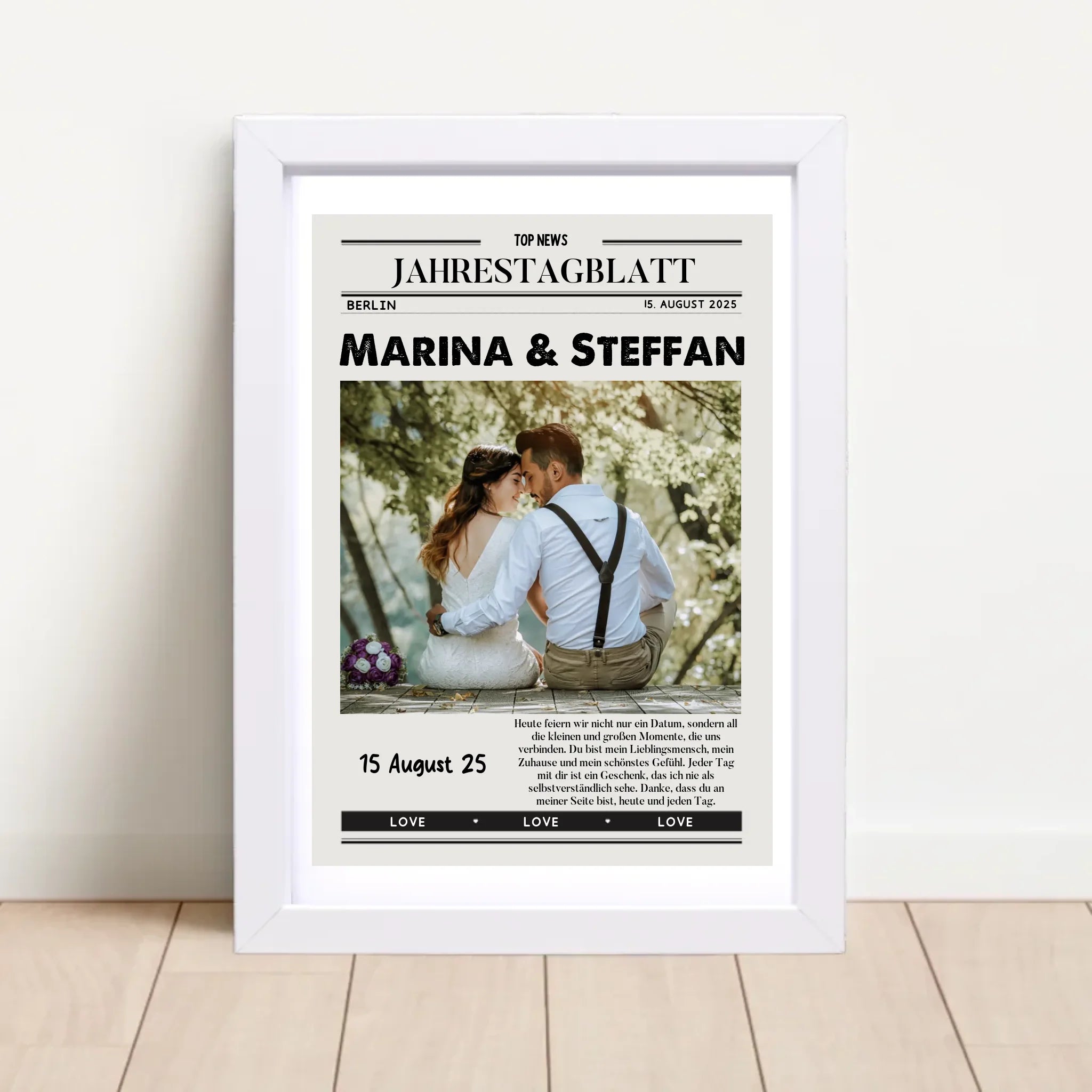 Paar Jahrestag Zeitung Geschenk mit Foto - Cantty