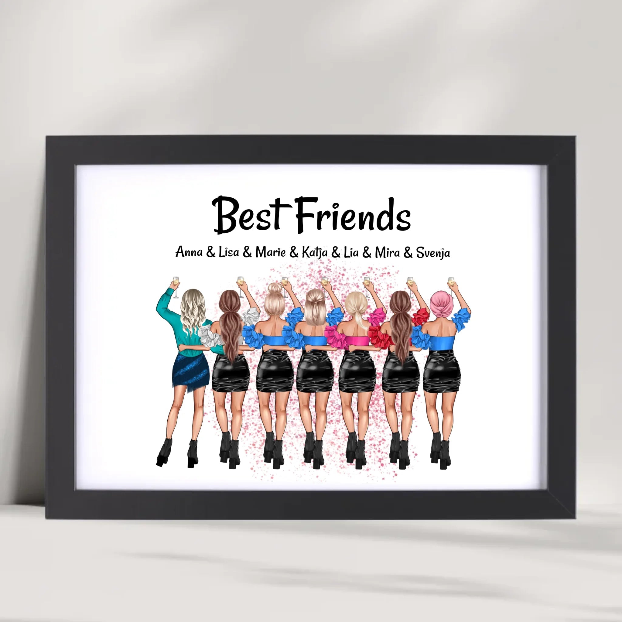 7 Freundinnen Poster Geschenk personalisiert - Cantty