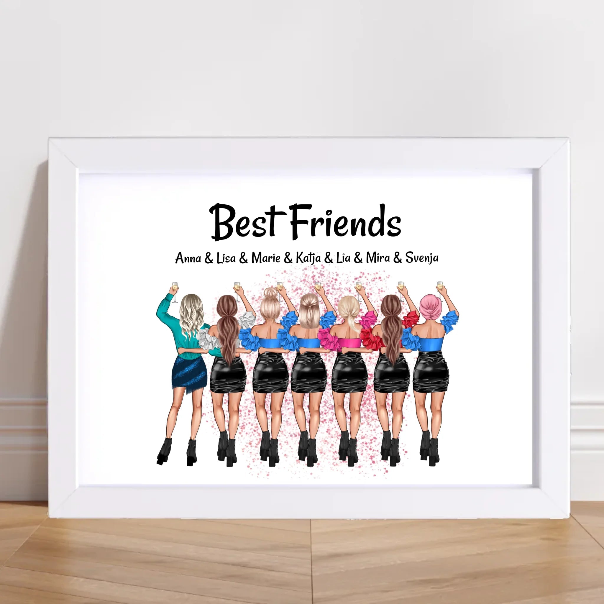 7 Freundinnen Poster Geschenk personalisiert - Cantty