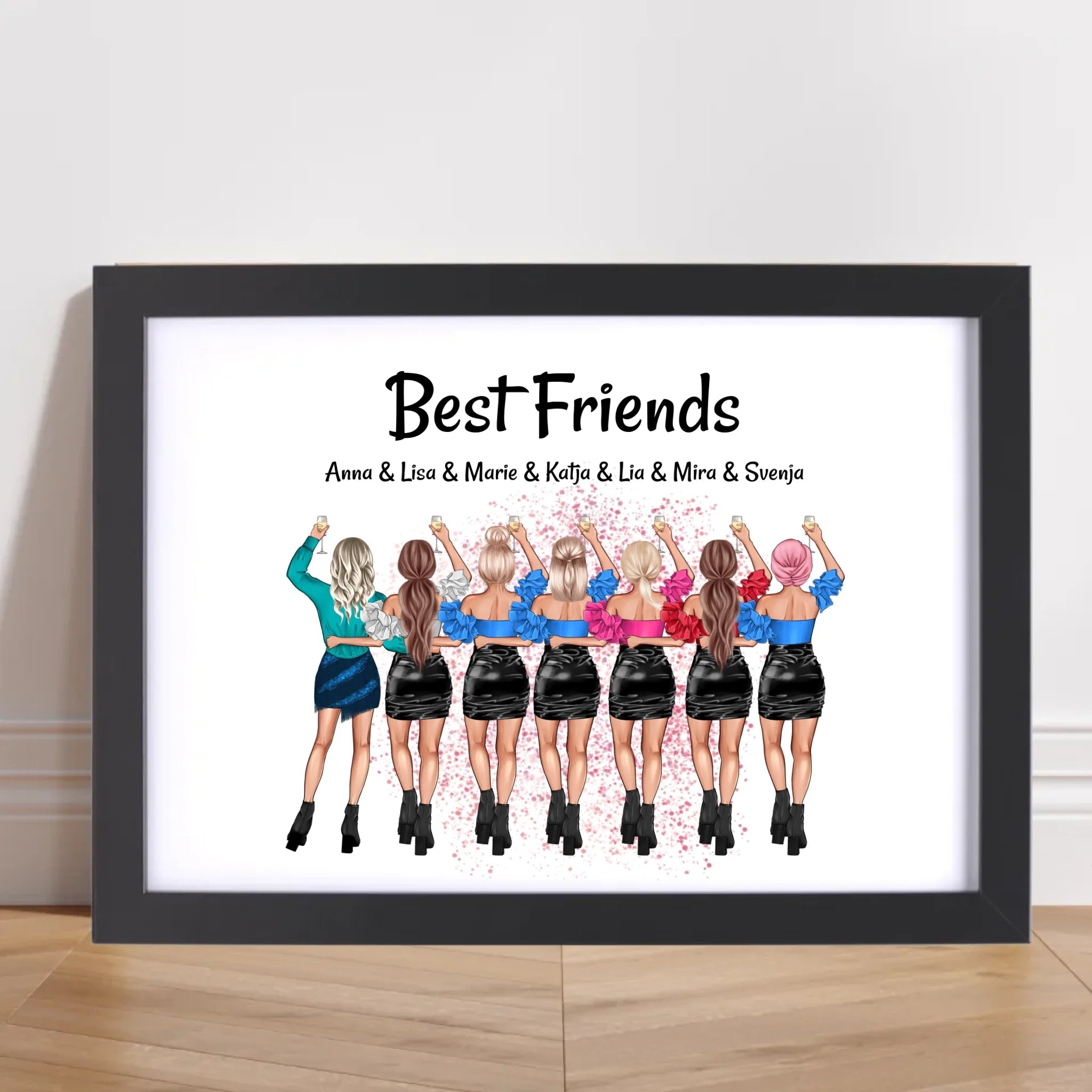 7 Freundinnen Poster Geschenk personalisiert - Cantty