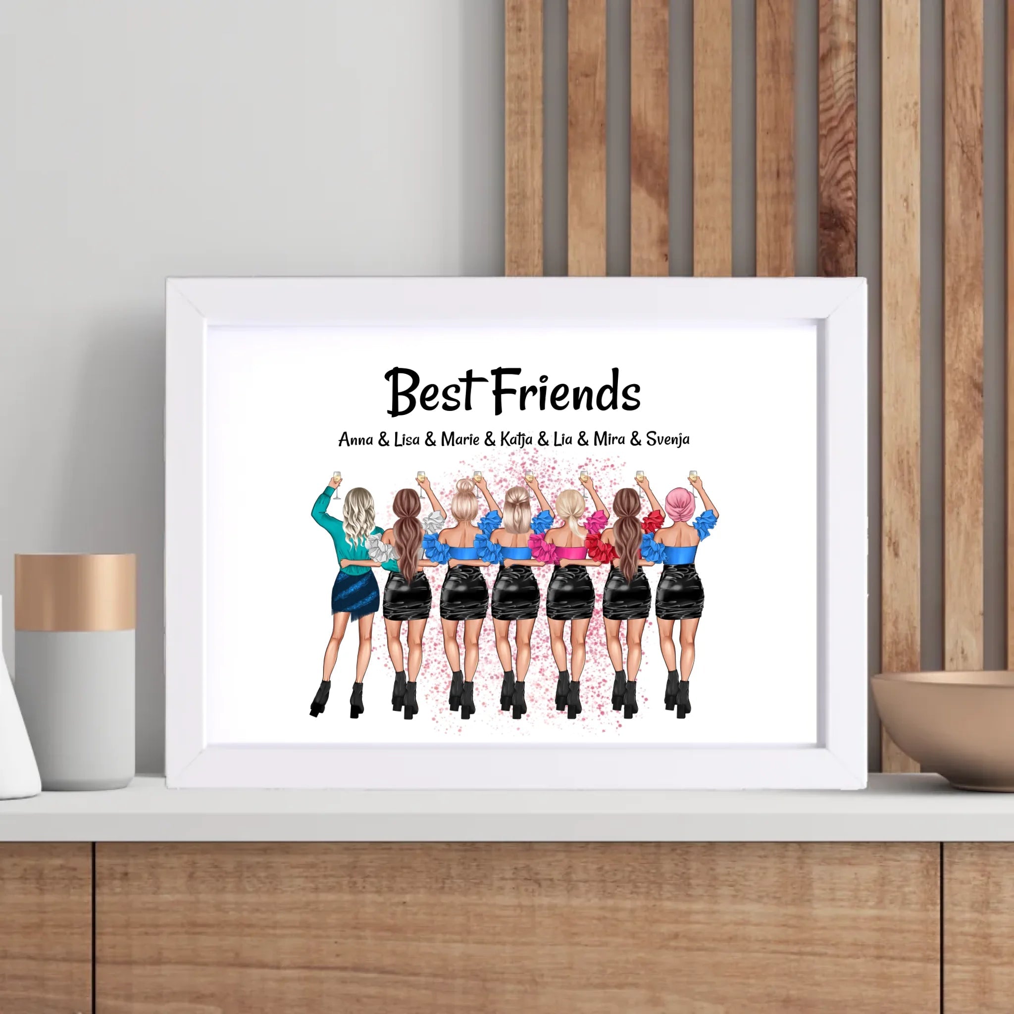 7 Freundinnen Poster Geschenk personalisiert - Cantty