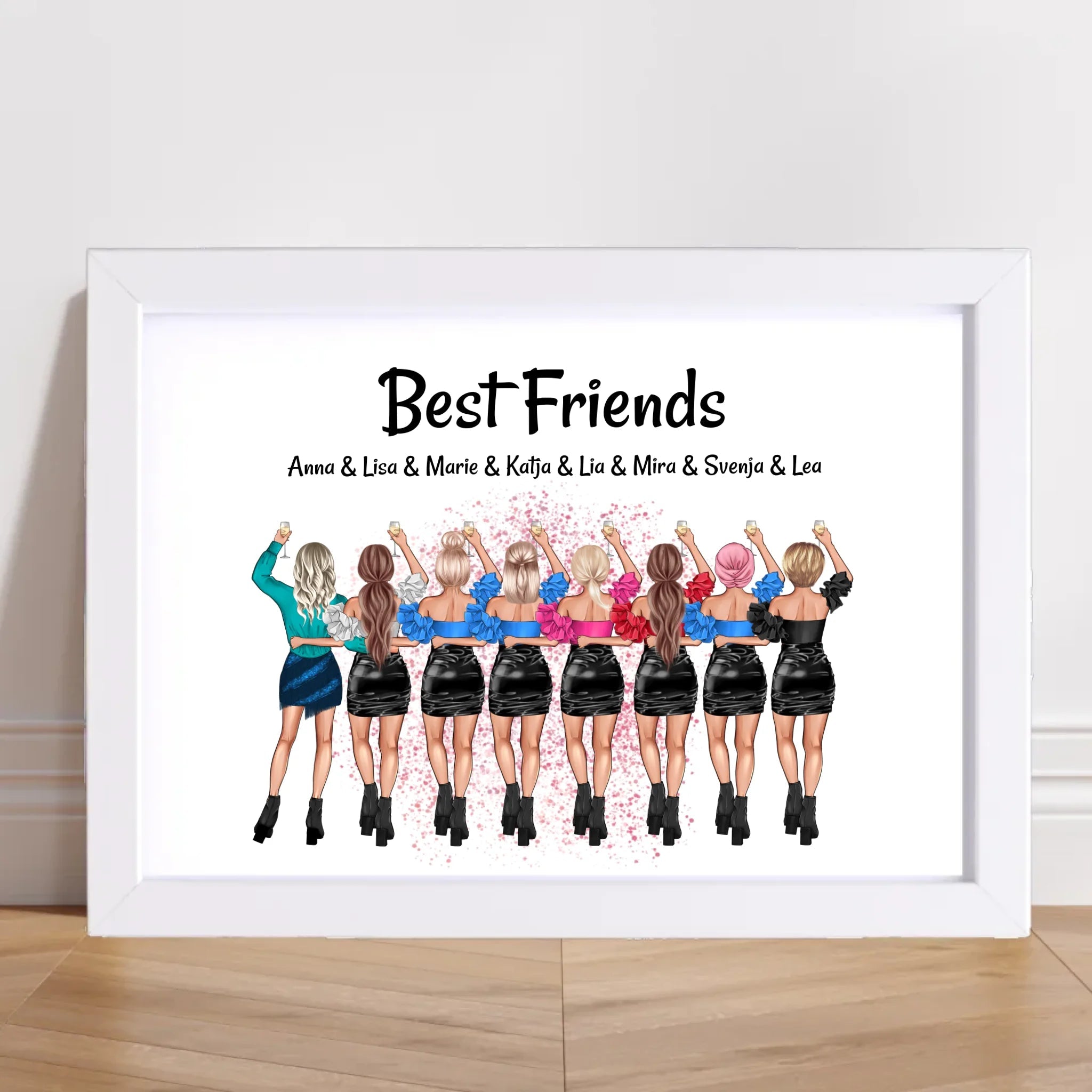 8 Freundinnen Bild Geschenk individuell personalisieren - Cantty