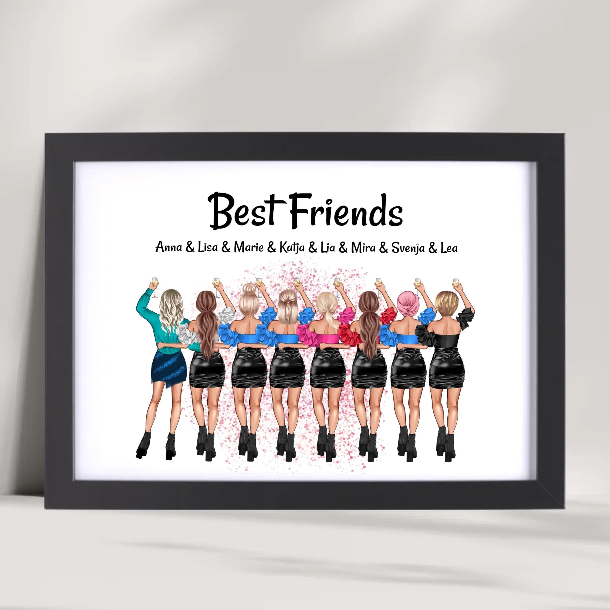 8 Freundinnen Bild Geschenk individuell personalisieren - Cantty