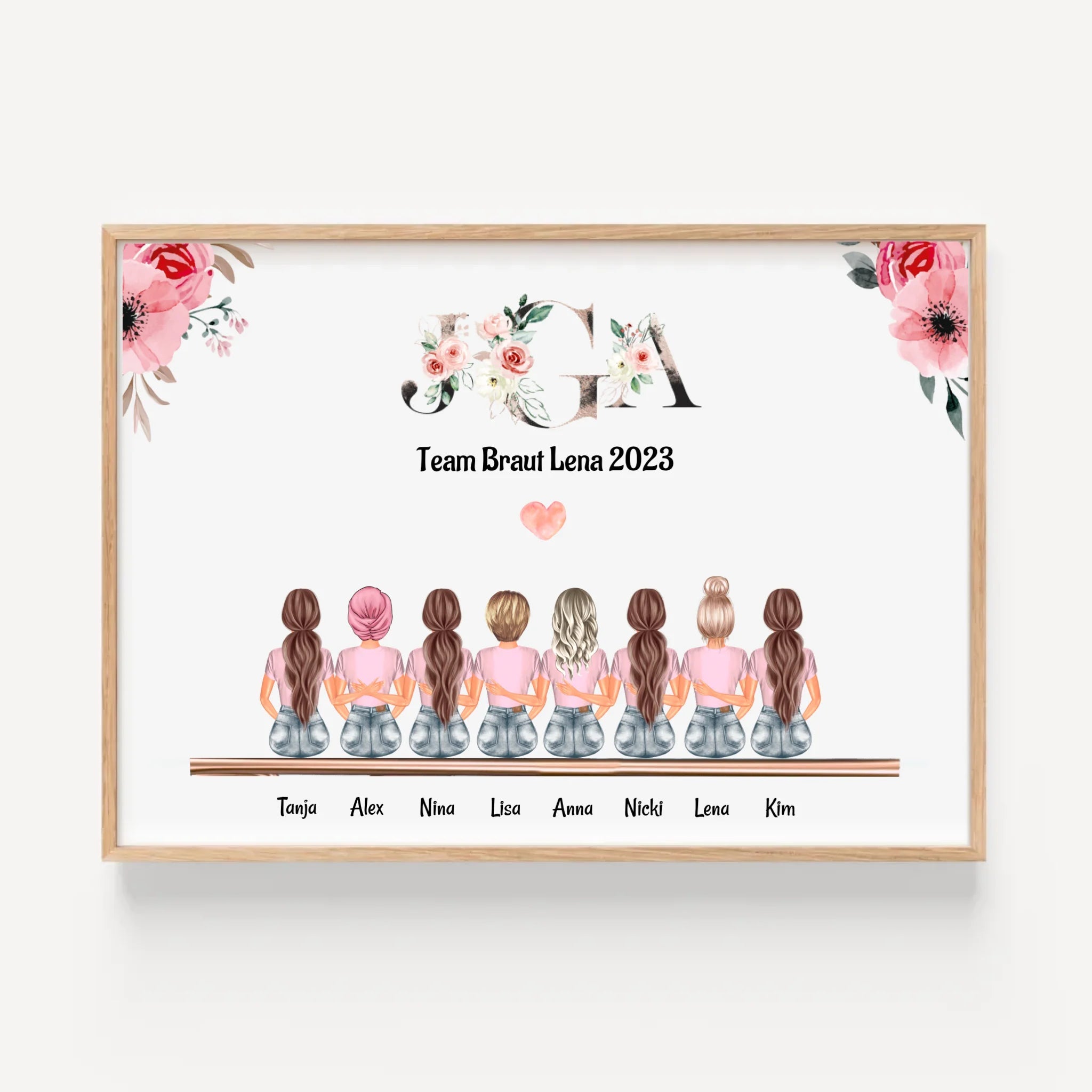 8 Freundinnen Bild individuell mit Namen Spruch personalisieren - Cantty