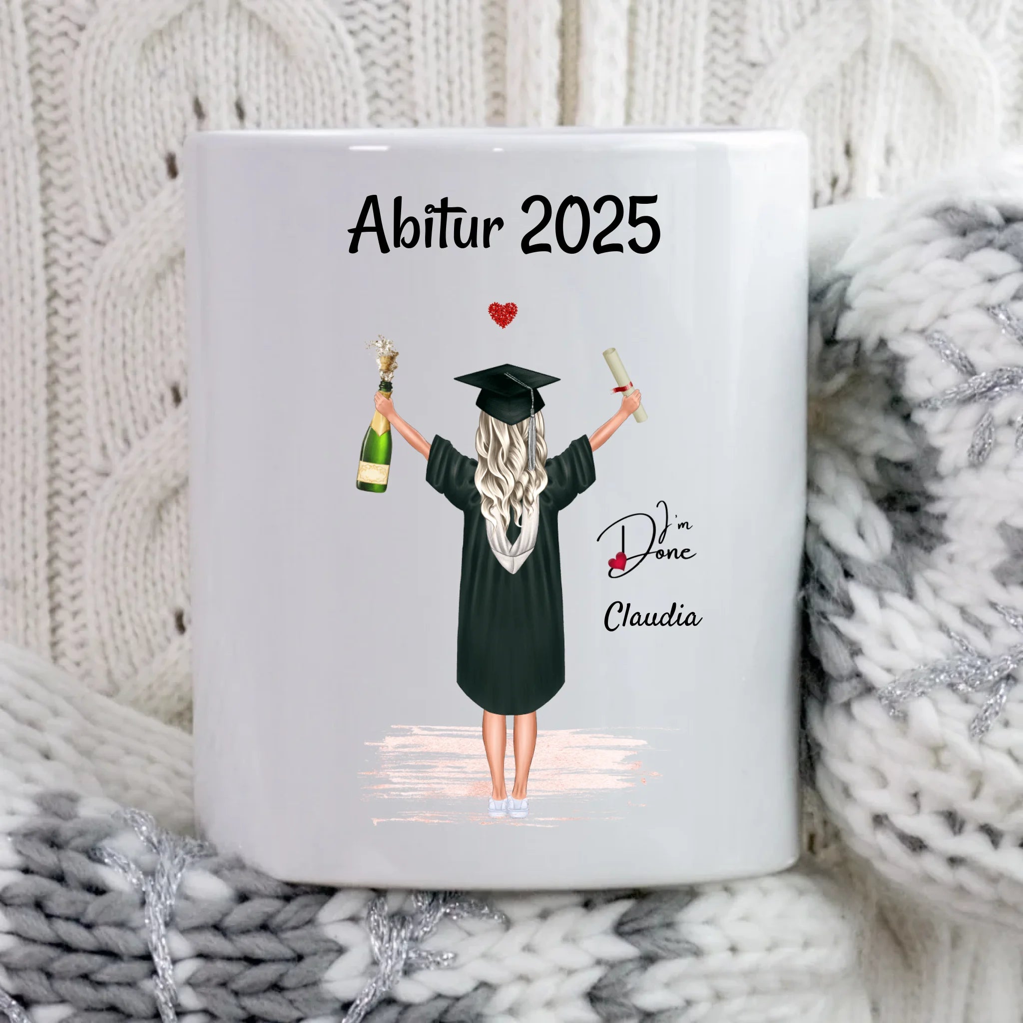 Abitur Abschlussgeschenk Tasse personalisiert für Mädchen - Cantty
