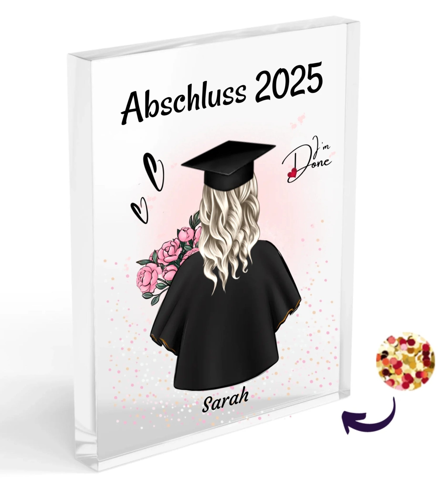 Abitur, Bachelor & Master Abschluss Acrylglas Geschenk personalisiert - Cantty