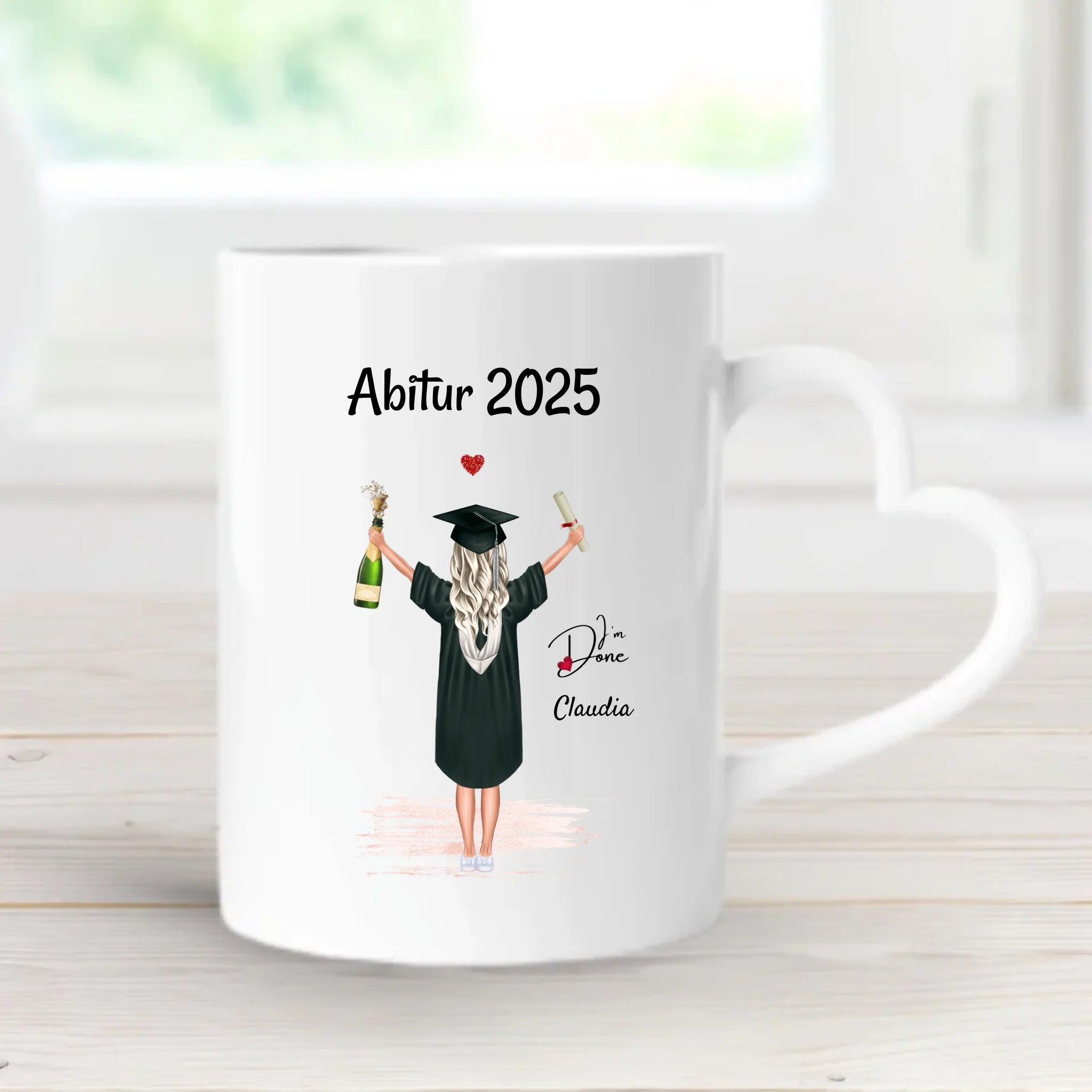 Abitur Bachelor Master Abschluss Tasse für Mädchen personalisiert - Cantty