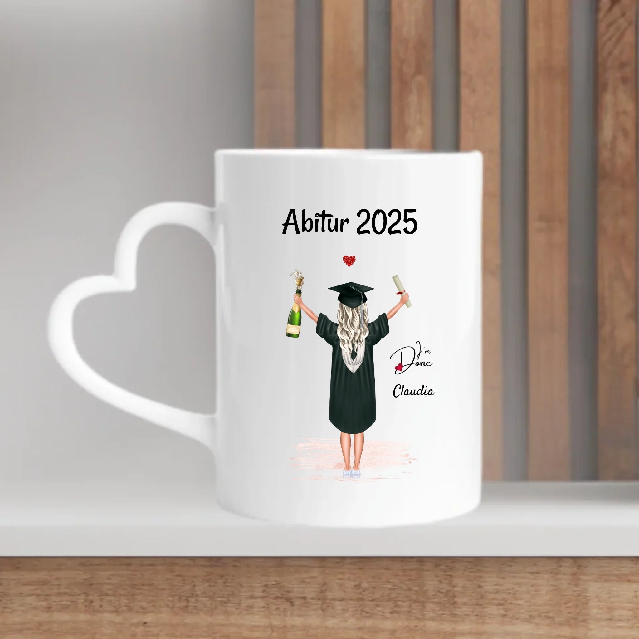 Abitur Bachelor Master Abschluss Tasse fĂŒr MĂ€dchen personalisiert - Cantty