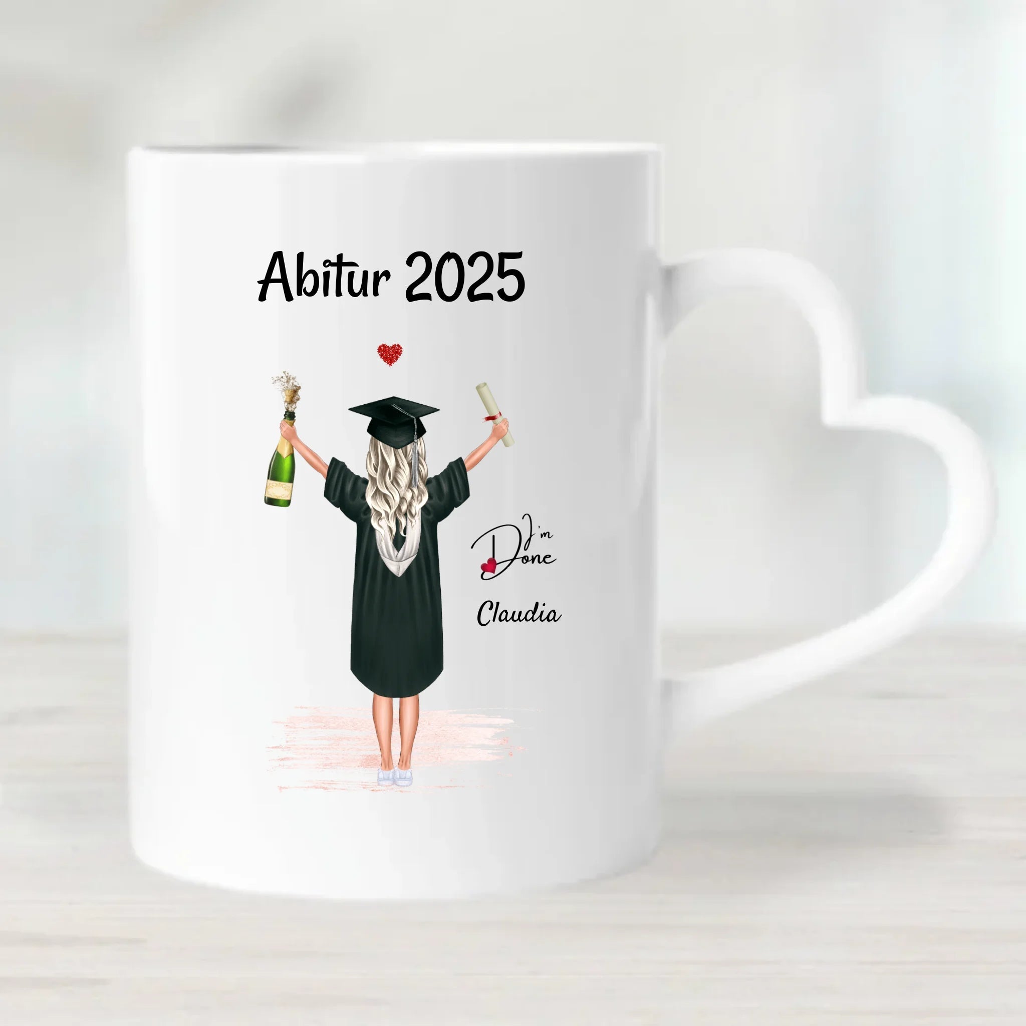 Abitur Bachelor Master Abschluss Tasse für Mädchen personalisiert - Cantty