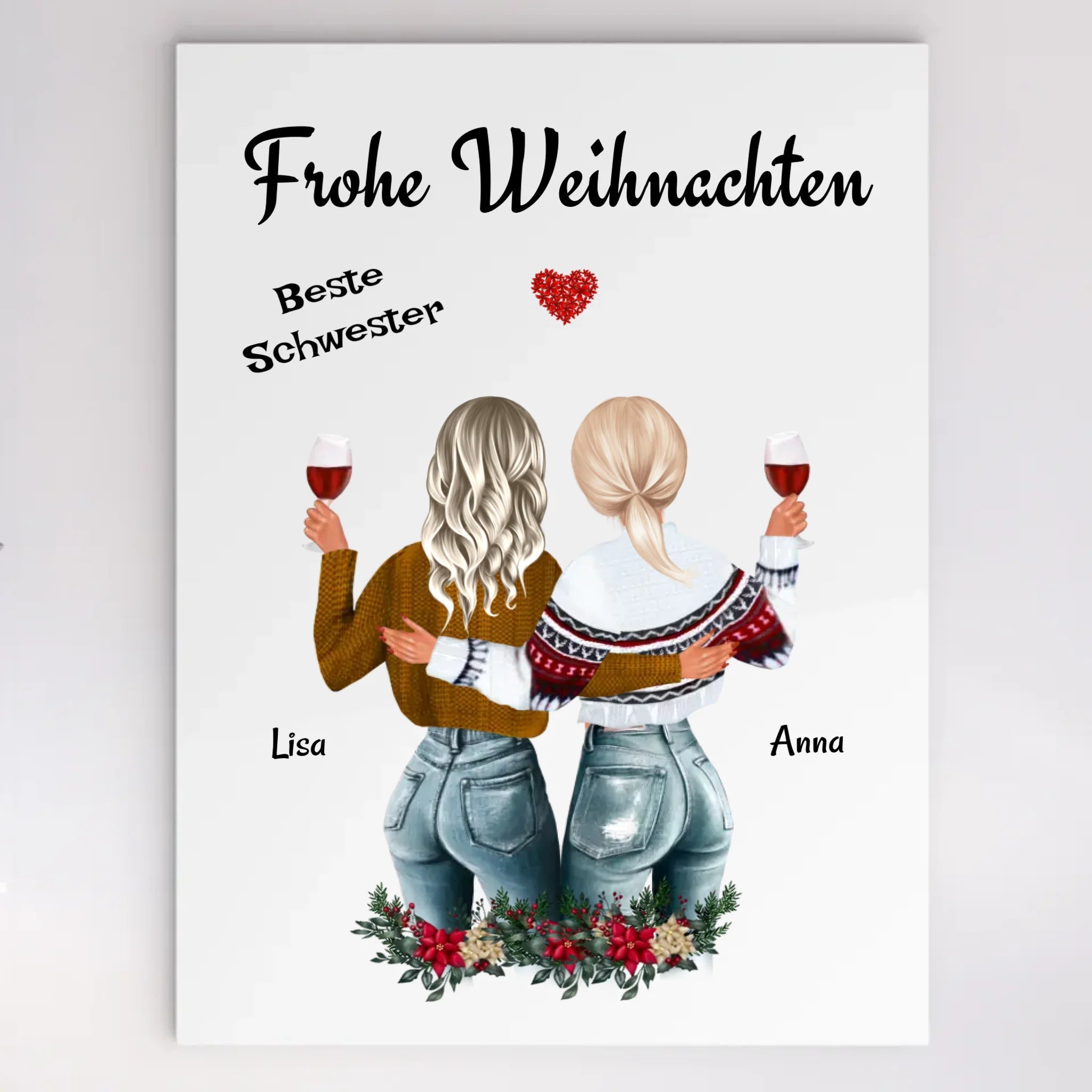 Acrylglas Bild für Schwester Weihnachtsgeschenk personalisiert - Cantty