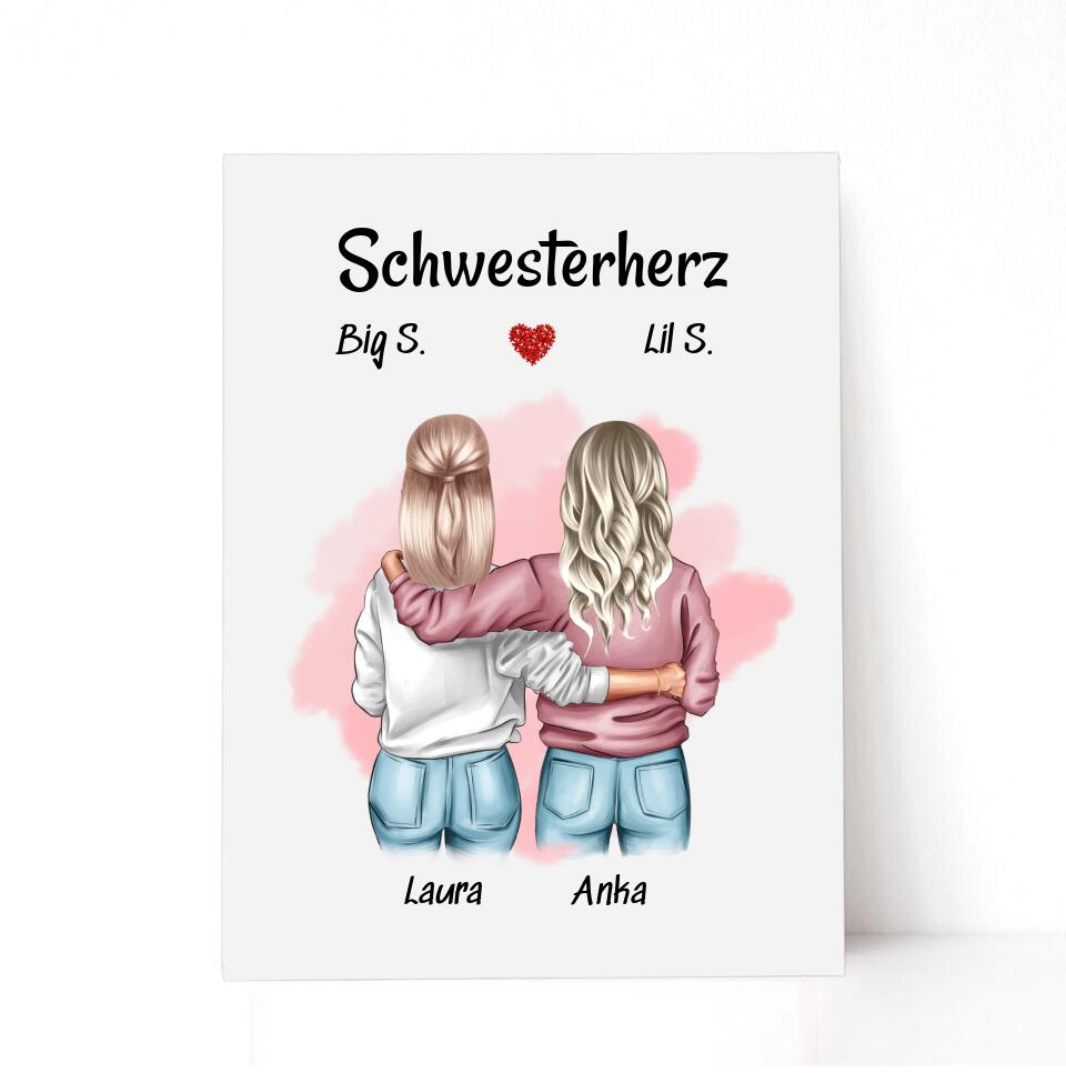 Acrylglas Bild Geburtstagsgeschenk für Schwester - Cantty