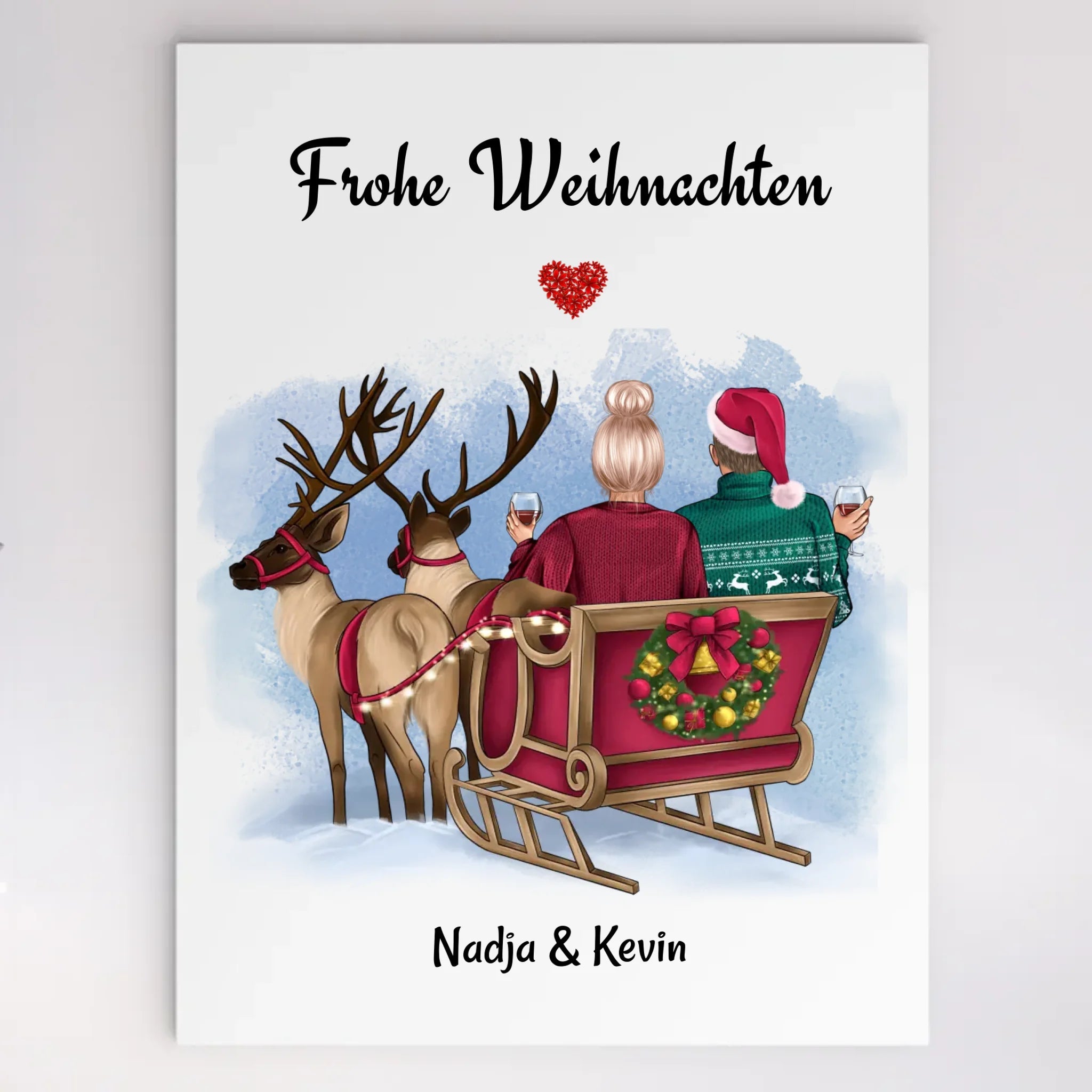 Acrylglas Pärchen Bild frohe Weihnachten Geschenk - Cantty