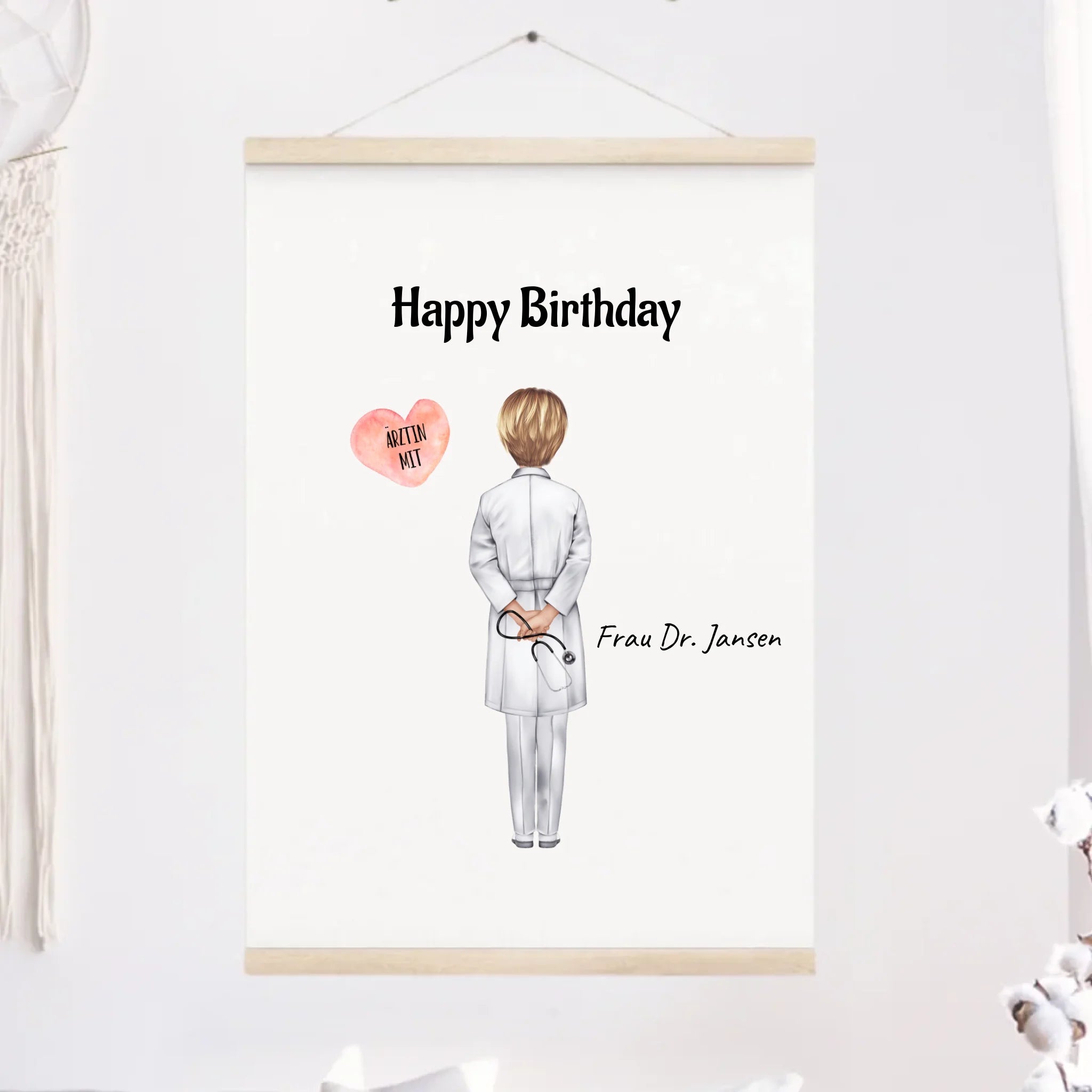 Ärztin Geburtstagsgeschenk Leinwand personalisiert - Cantty