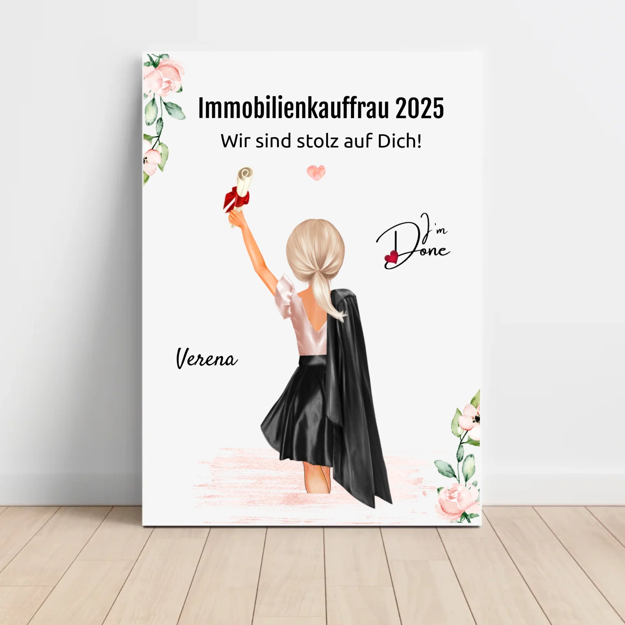 Mädchen Ausbildung Abschluss Geschenk Poster personalisiert - Cantty