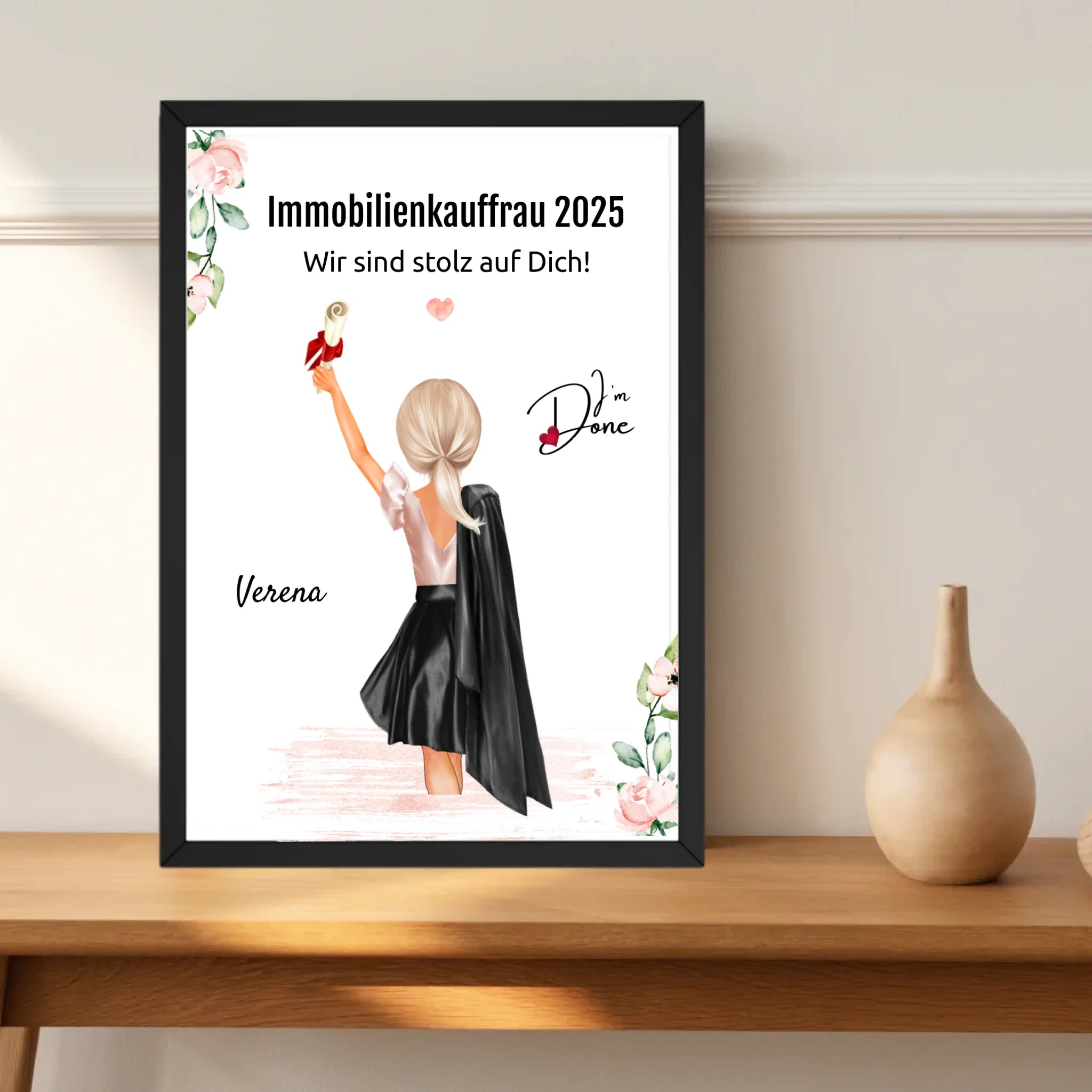 Mädchen Ausbildung Abschluss Geschenk Poster personalisiert - Cantty