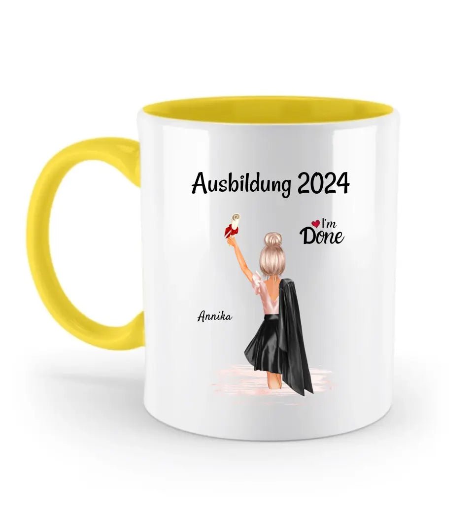 Ausbildung Abschluss Tasse Geschenk fĂŒr MĂ€dchen personalisiert - Cantty