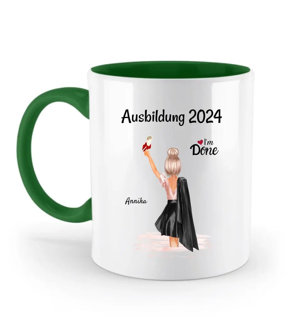 Ausbildung Abschluss Tasse Geschenk fĂŒr MĂ€dchen personalisiert - Cantty