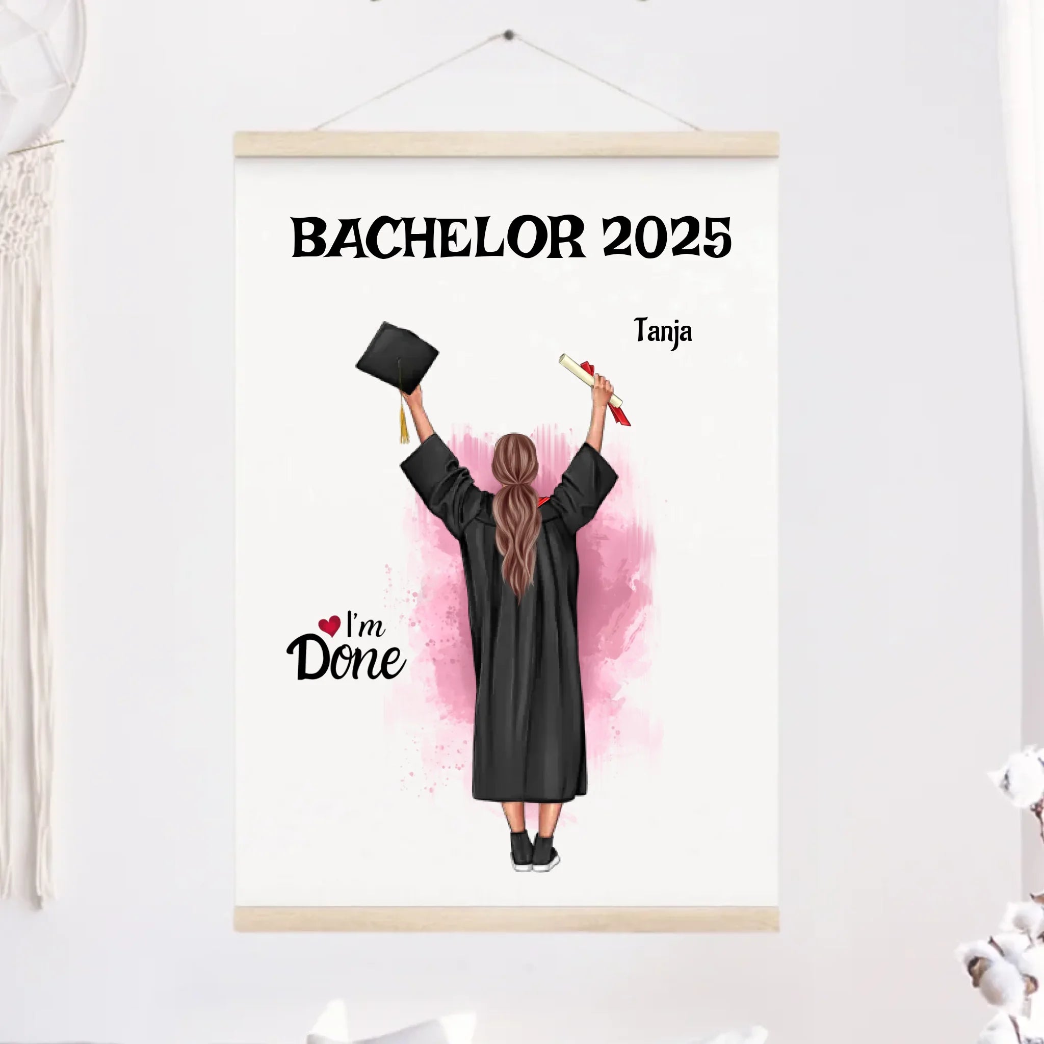 Bachelor Abschluss Geschenk Leinwand für Tochter von Eltern - Cantty