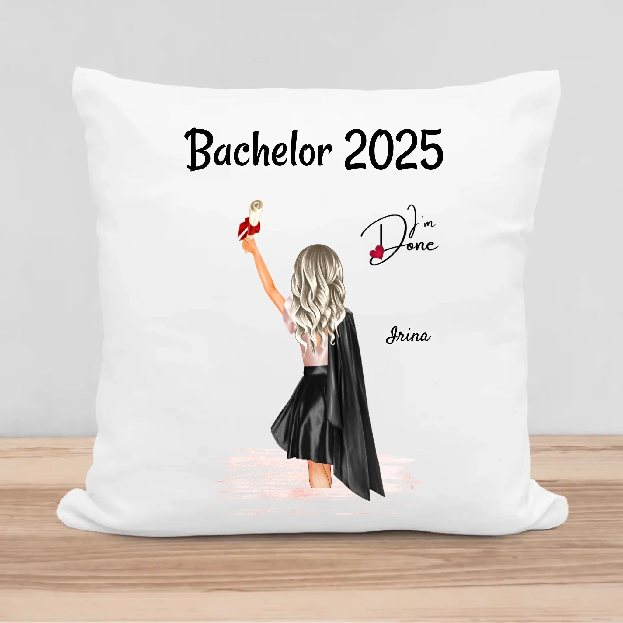 Bachelor Abschluss Studium Kissen Geschenk personalisiert - Cantty